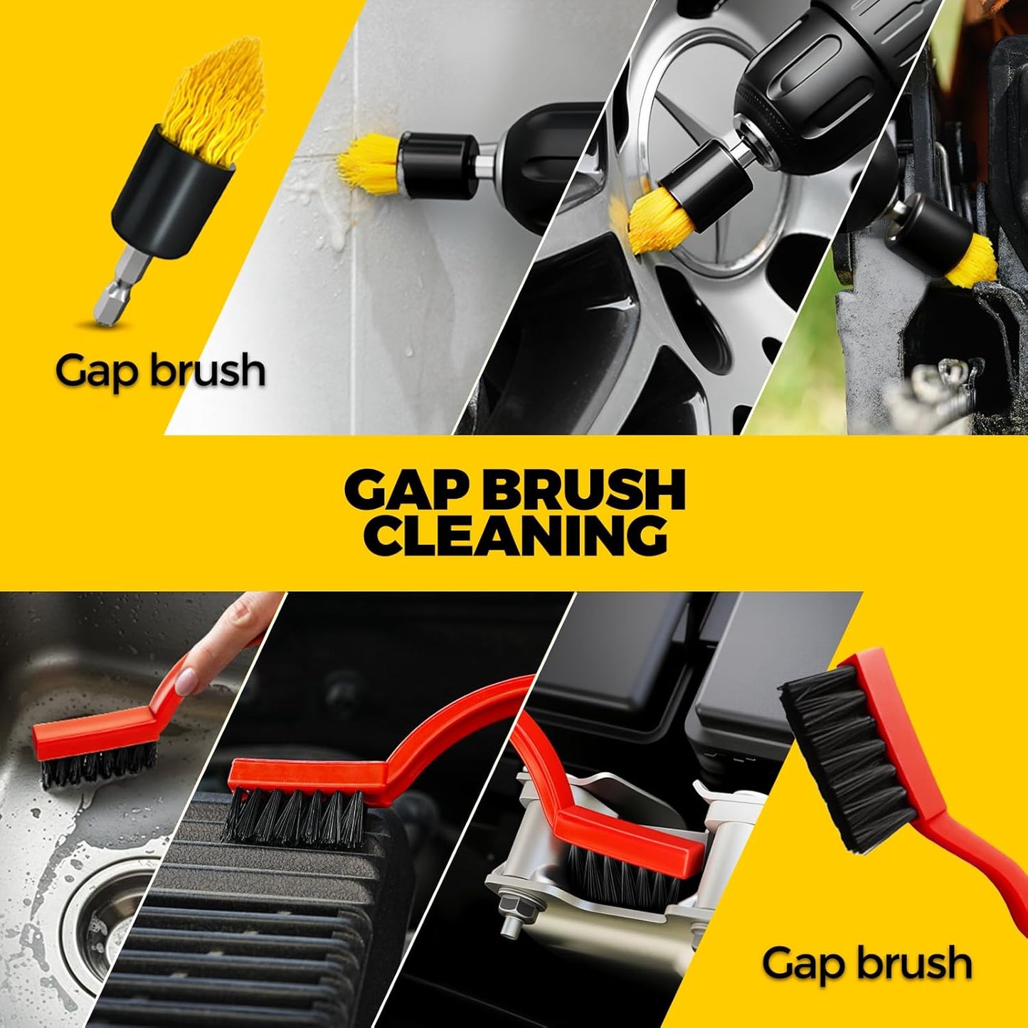 Holikme 22Pack Drill Brush Attachments Set,Scrub Pads & Sponge, Buffing Pads,Power Scrubber Brush,Car Polishing Pad Kit,Wax Applicator Pad,Car Cleaning Kit,Masonry Brushes,Cleaning Supplies