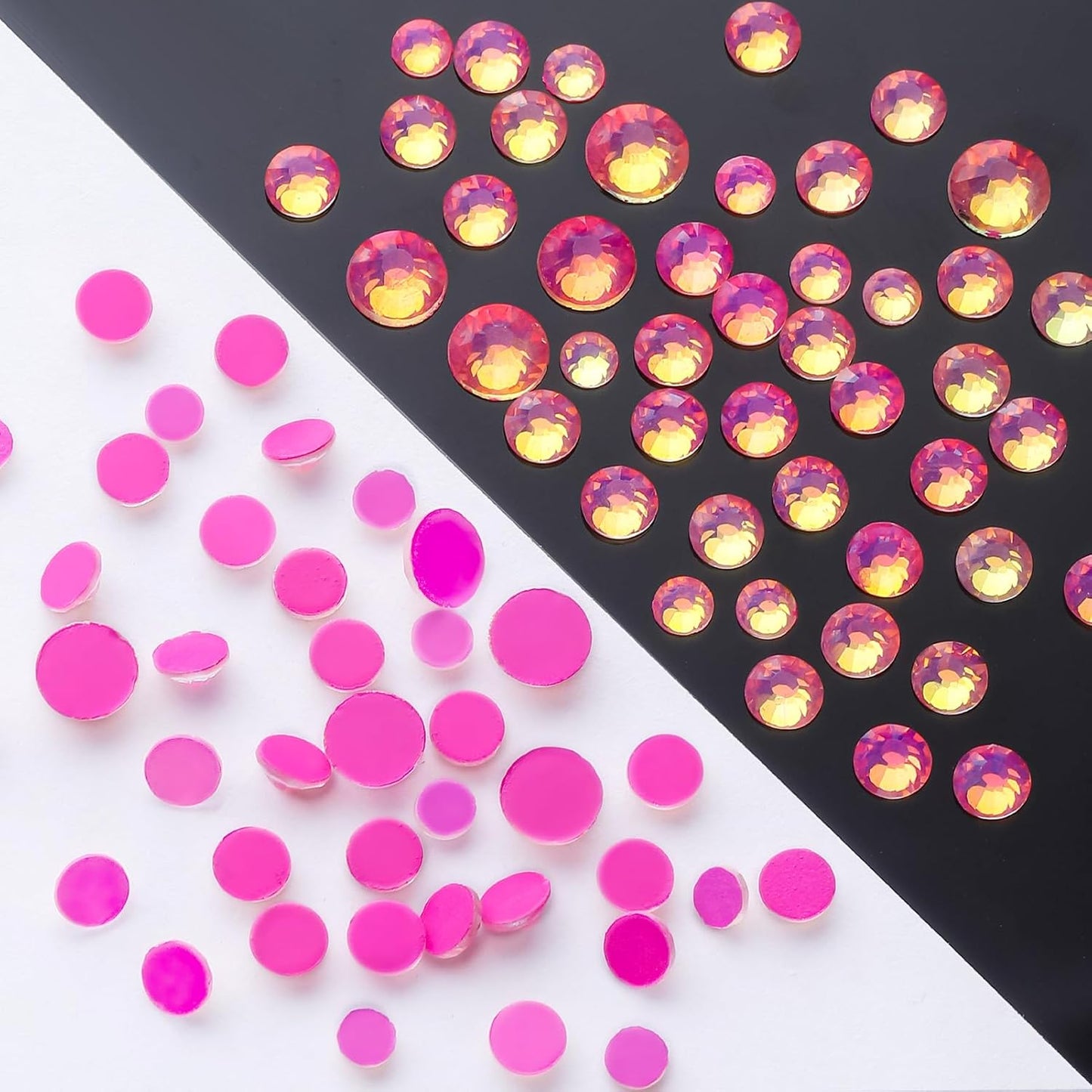 F Rose Flatback Rhinestones, Glass Rhinestones for Nail Art and Craft, Glue Fix, Loose Crystal Gemstones(F Rose, SS10, 1440pcs, 2.7-2.8mm)