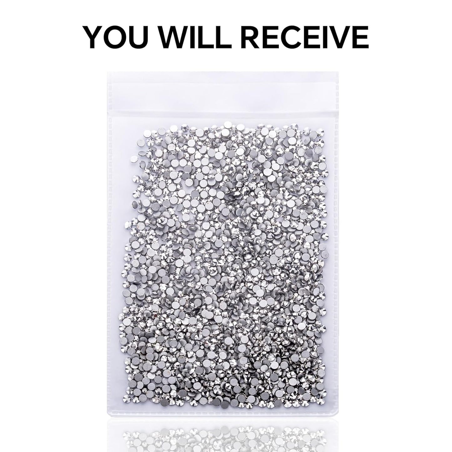 1440Pcs Silver Crystal Rhinestones,Glass Flatback Rhinestones Gemstones Small for Nail Face Makeup Art Crafts Clothes Decoration -(SS8,2.4mm,Silver)
