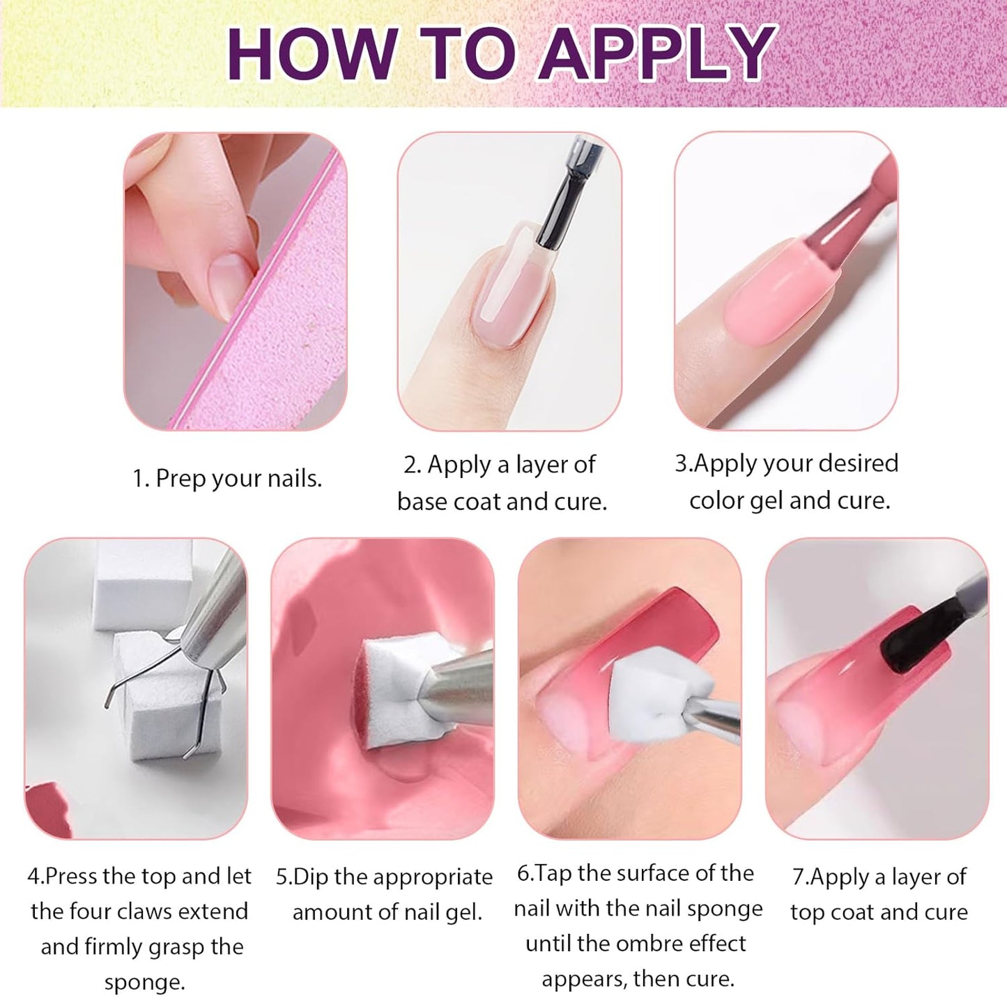 Gradient Painting Gel, 9 Colors Ombre Gel Nail Polish with Pearlescent Silk Satin Pigment Pat Nails Aura Nails French Manicure Soak Off UV Treasure of Pearl