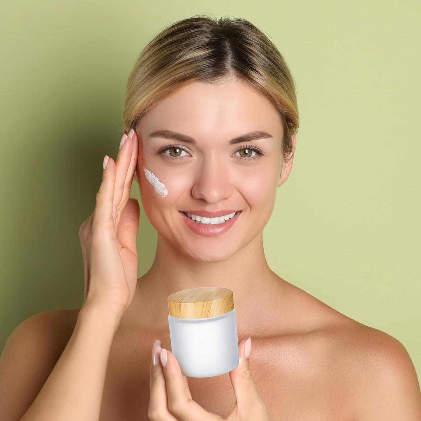 Geiserailie 30 Pieces Glass Cosmetic Containers Empty Sample Jars with Leak Proof Lids Makeup Sample Containers for Lotion Cream Cosmetic (100 Gram)