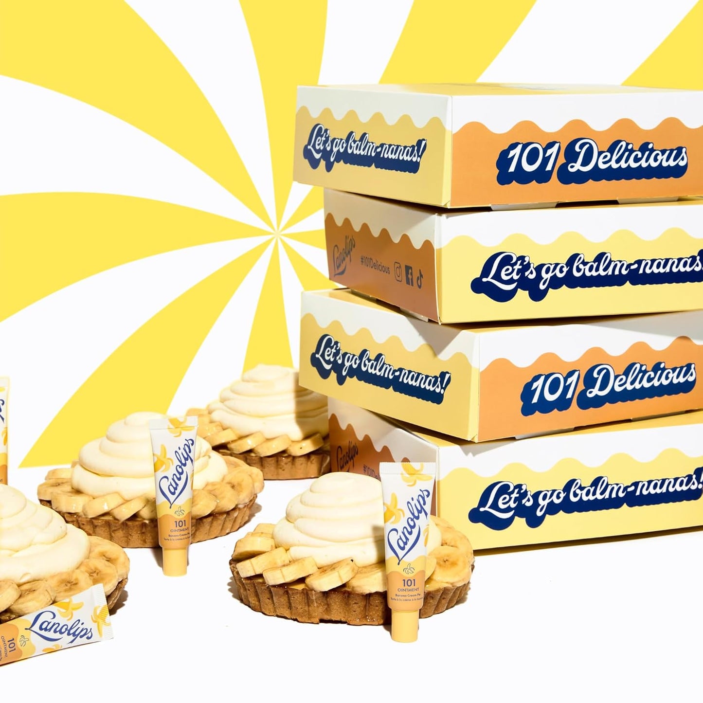 Lanolips 101 Ointment - Lanolin Lip Balm for Smooth, Hydrated & Healthy Lips - Multipurpose Ointment with Lanolin Oil for Dry Cuticles & More - Banana Cream Pie (0.35 oz)