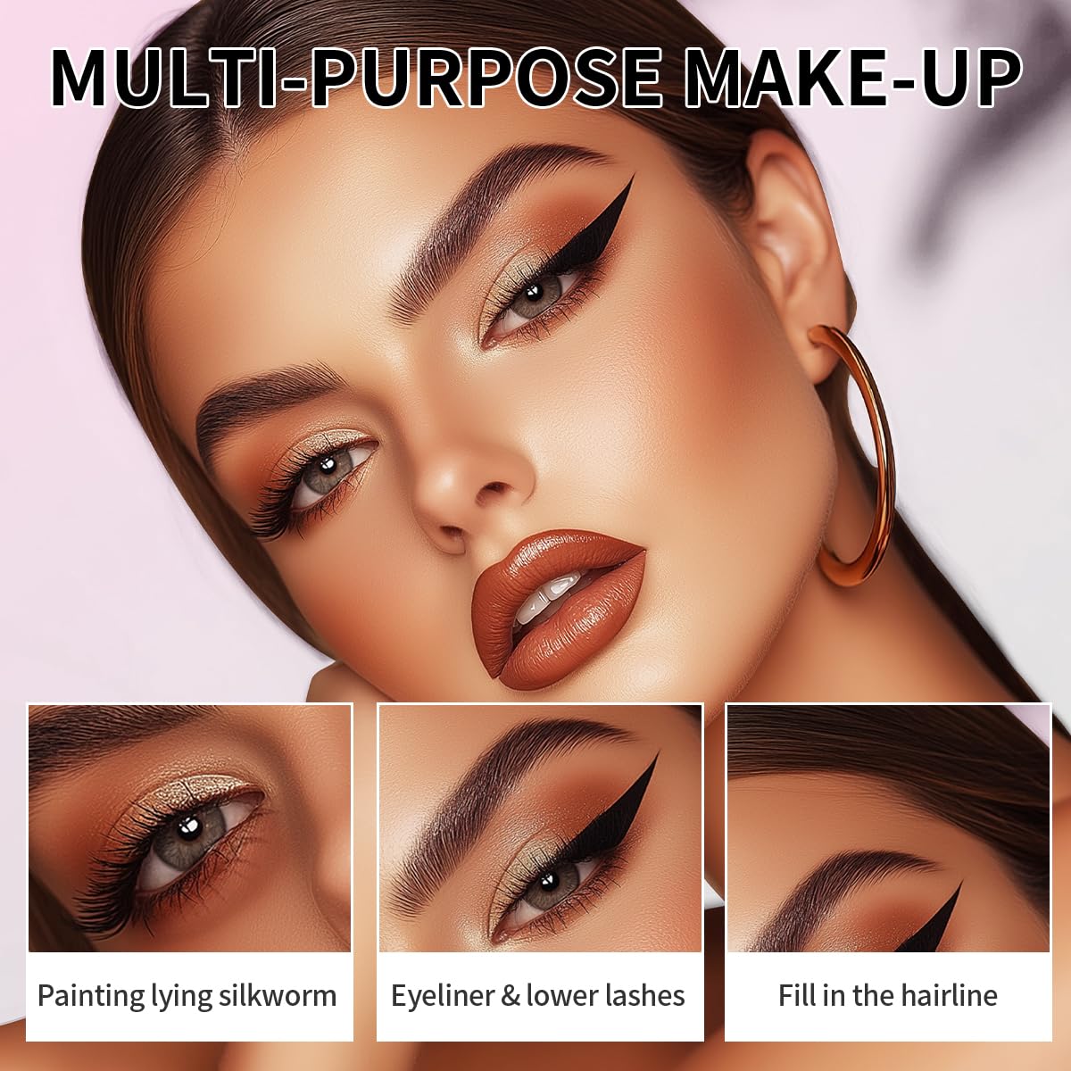 Eyebrow Pen,Brow Pencil 2-in-1 Dual-Ended Microblading Eyebrow Pencil with 2-Fork-Tip and Precise Brush-Tip, Waterproof Long Lasting Eyebrow Pen for Natural Hair-Like Brows(Light Brown)