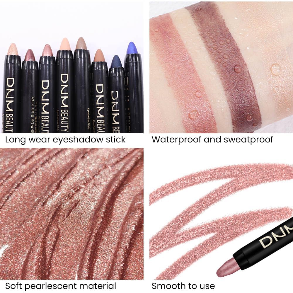 evpct 2Pcs Cream Eyeshadow Sticks Set for Eyes Waterproof, Rose Shimmer Matte Eye shadow Stick Pencil Pen Bulk sombras en crema para ojos 27+27