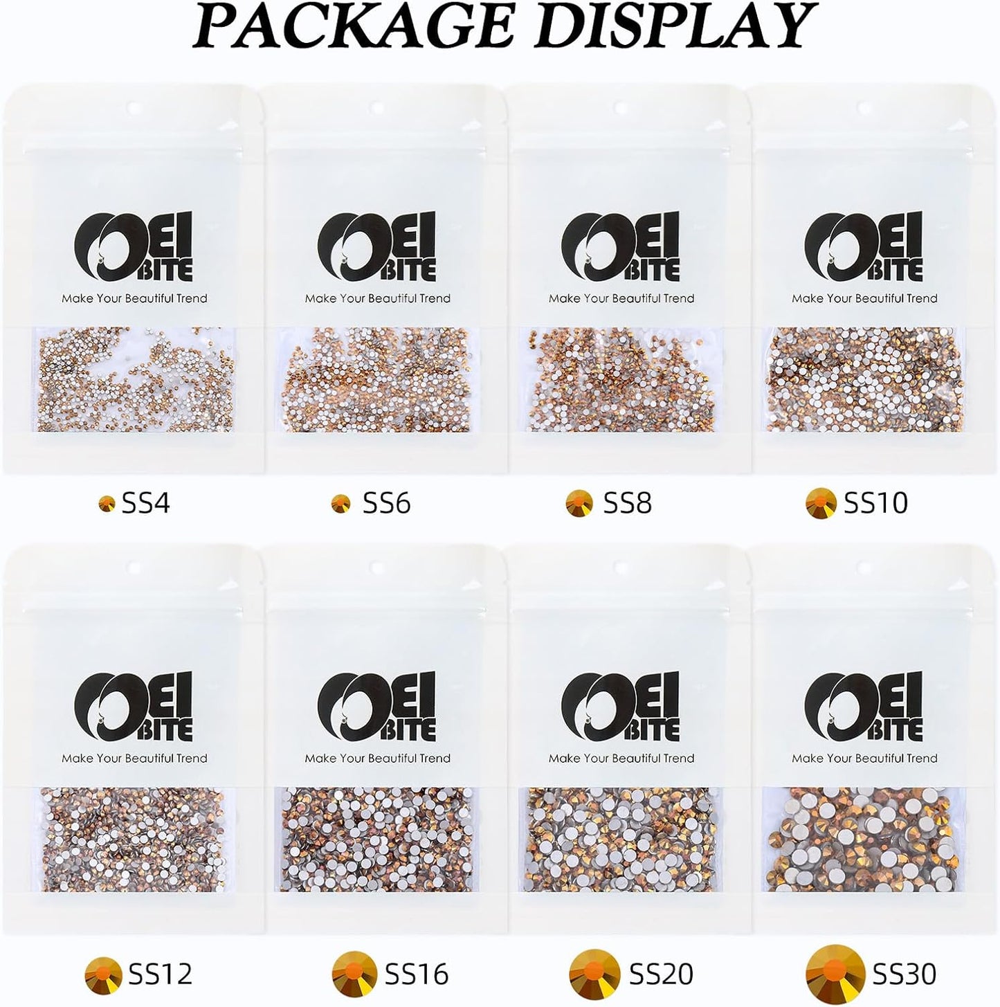 Gold Flatback Rhinestones, Glass Rhinestones for Nail Art and Craft, Glue Fix, Loose Crystal Gemstones(Gold, SS16, 1440pcs, 3.8-4.0mm)