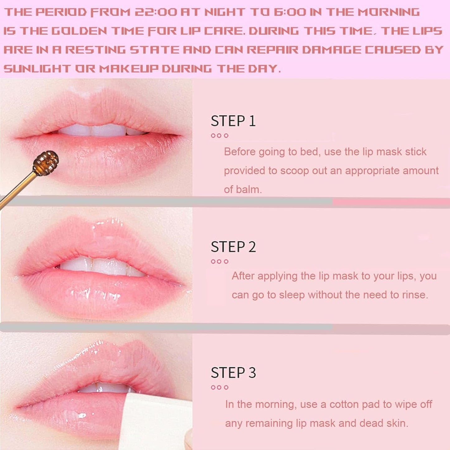 4 PCS Bee Lip Balm Honey Pot, Honey Coconut Watermelon Peach Sleeping Lip Mask Overnight with Sticks, Exfoliating Prevention Dry and Crack Lip Scrubs