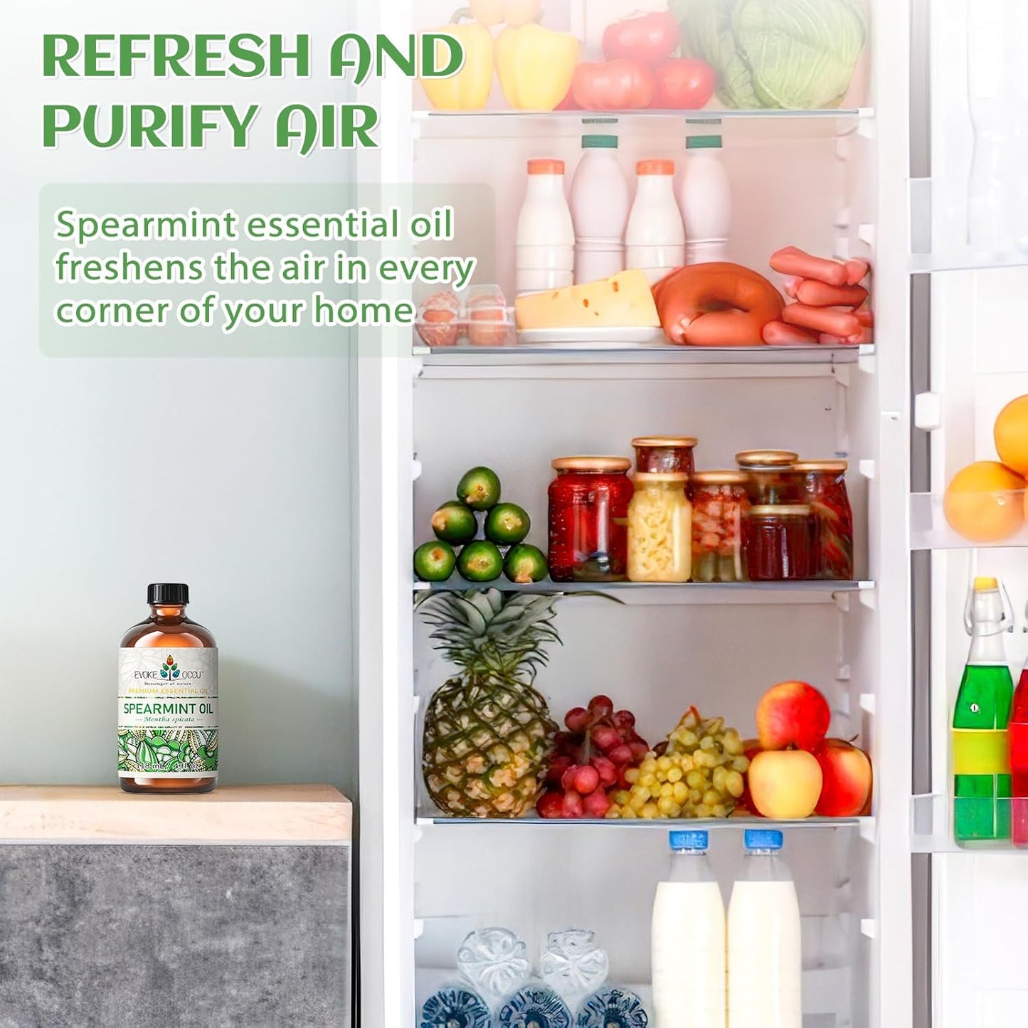 EVOKE OCCU Spearmint Oil for Inhibit Facial Hair Growth, Air Freshening, Added to Creams & Lotions - 4 Fl Oz