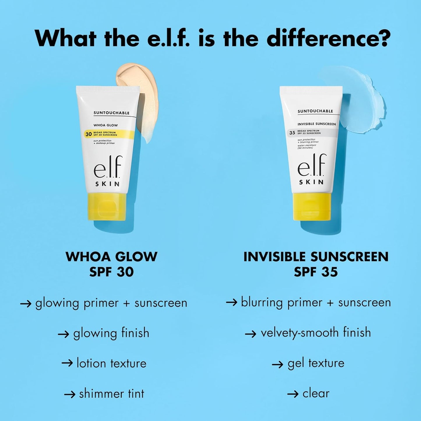e.l.f. SKIN Suntouchable Invisible SPF 35 Mini, Lightweight, Gel-based Sunscreen For A Smooth Complexion, Doubles As A Makeup Primer, Vegan & Cruelty-Free (Pack of 2)