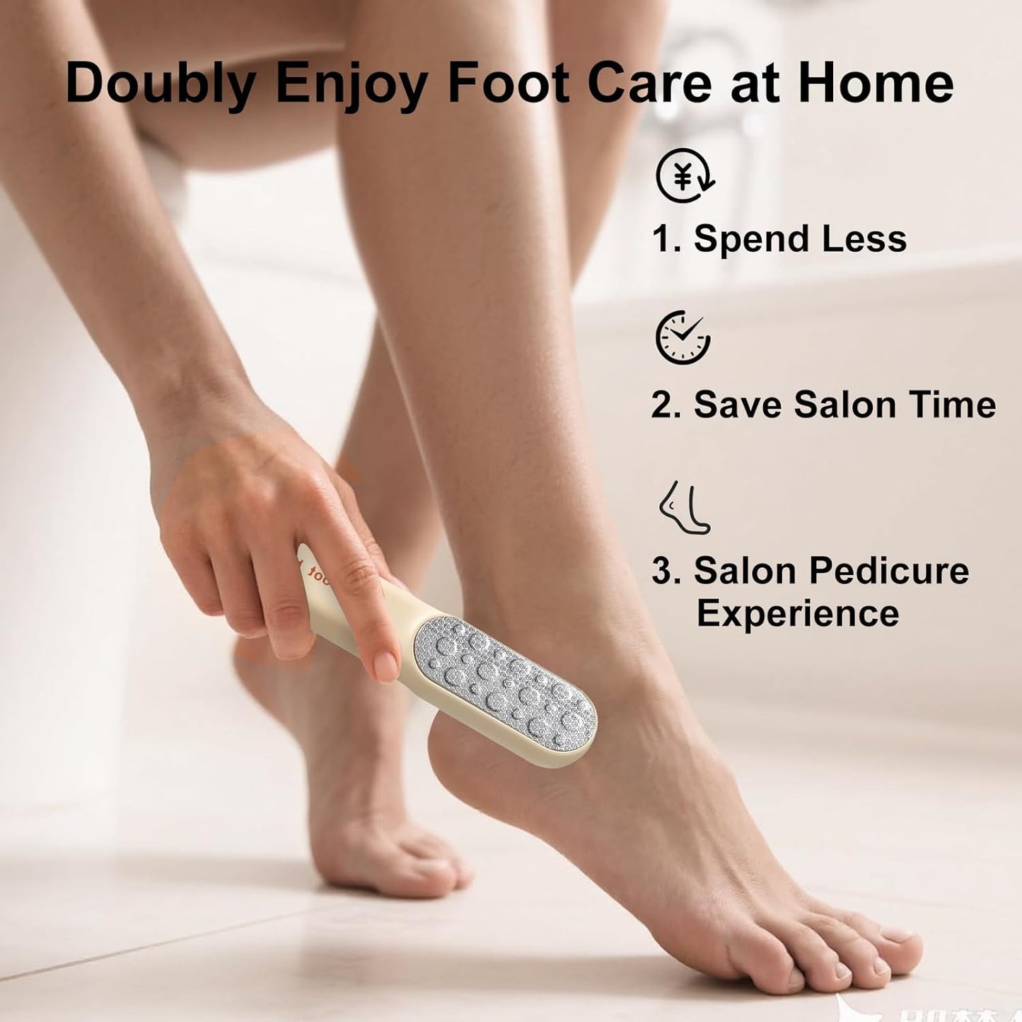 Double-Sided Stainless Steel Foot File & Callus Remover, Professional Pedicure Tool for Dry & Wet Feet, Hard Skin & Corn Remover with Threaded Design, Orange