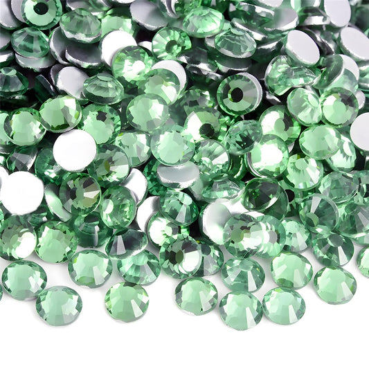 Flatback Rhinestones Round Gems for Nails Art and Crafts 1250Pcs SS20 5mm Glitter Crystals Stone DIY Bags Clothes Shoes (Light Green)