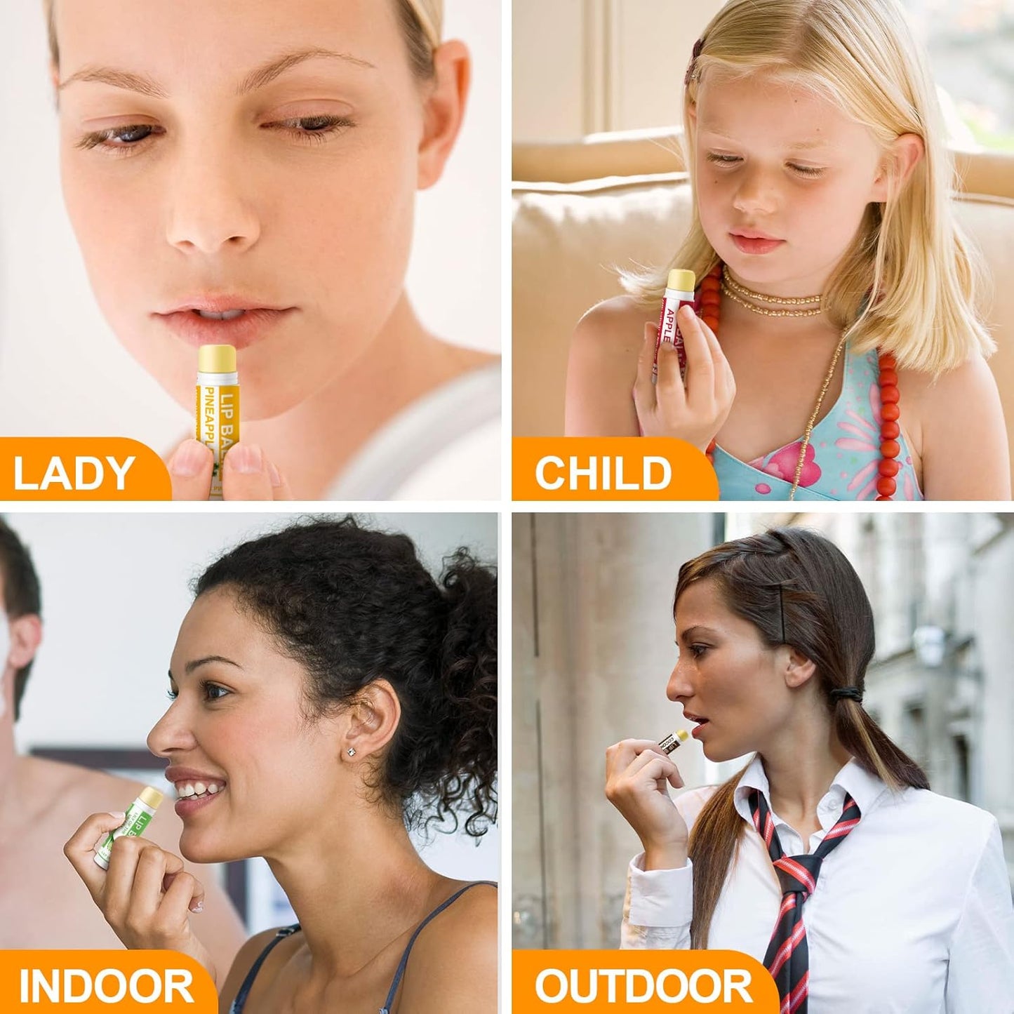 Yopela 28 Pack Natural Lip Balm Bulk with Vitamin E and Coconut Oil - Moisturizing, Soothing, and Repairing Dry and Chapped Lips Valentine's Gift - 14 Flavors - Non-GMO