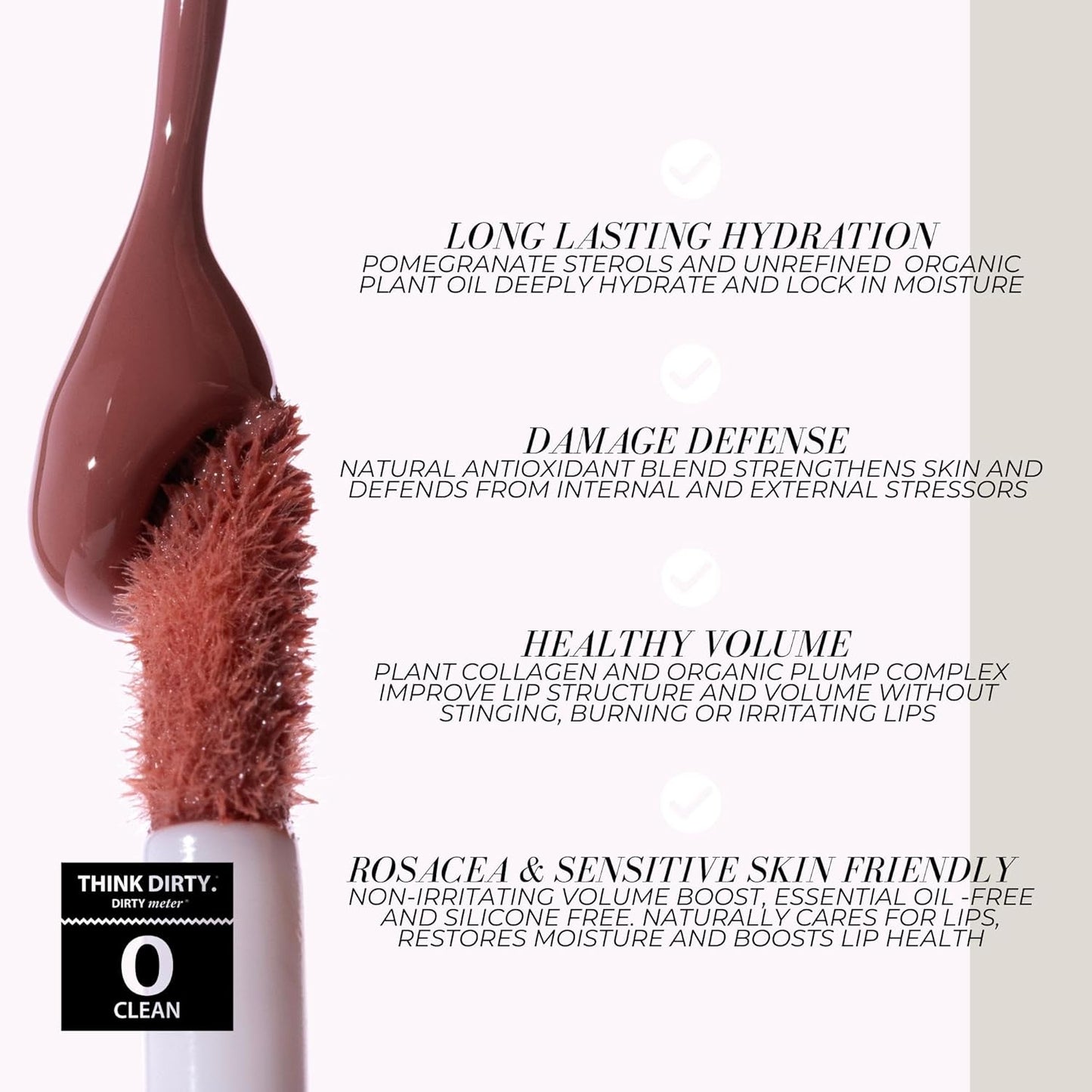 FITGLOW Beauty Lip Colour Serum | Hydrating Lip Gloss | Plumping Anti-Aging Lip Treatment | Natural Shine with Pomegranate Sterols & Collagen | Buildable Color for Dry Chapped Lips | Kind - 10g