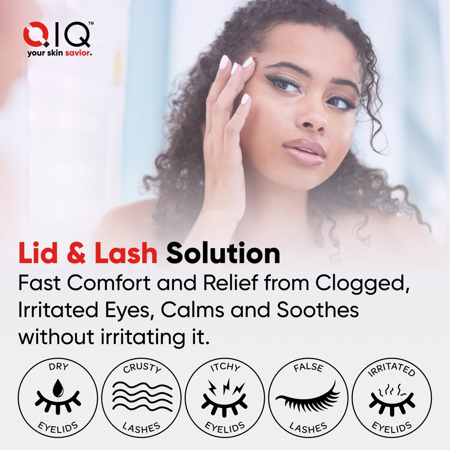 Eyelash and Eyelid Cleanser – High Purity Hypochlorous Eye Wash Solution, Lid and Lash Cleanser that Quickly Calms and Soothes Irritated, Clogged Skin (2oz)