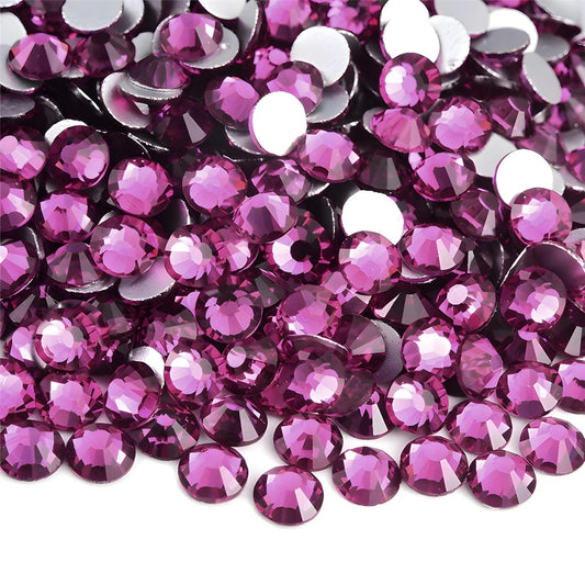Flatback Rhinestones Round Gems for Nails Art and Crafts 4000Pcs SS6 2mm Glitter Crystals Stone DIY Bags Clothes Shoes (Grape Purple)