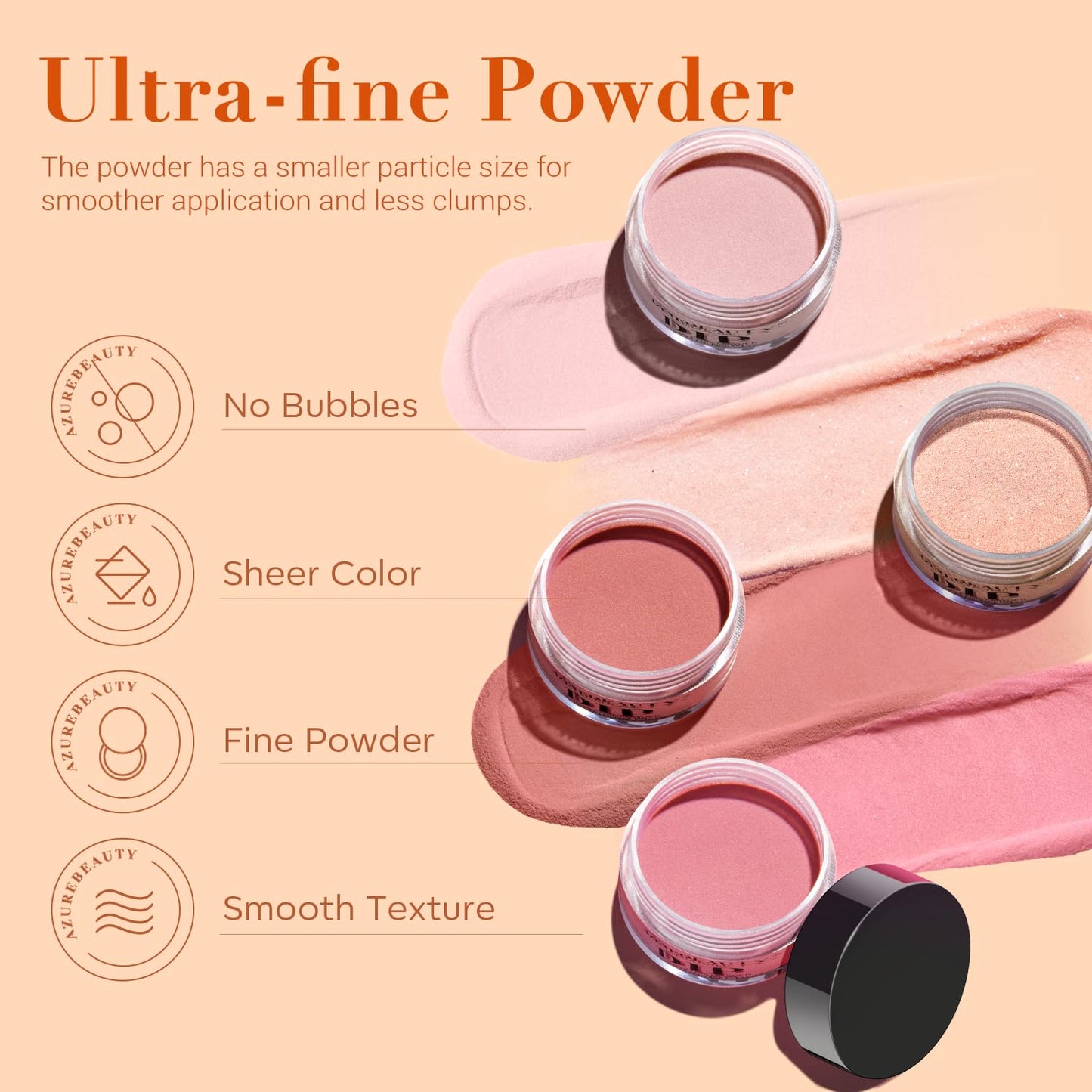 AZUREBEAUTY 30Pcs Dip Powder Nail Kit Starter with Nail Sticks, Nude Skin Tones Neutral Pink 8 Colors Dipping Liquid Set Matte Top Coat for Nail Art Manicure Salon DIY Home