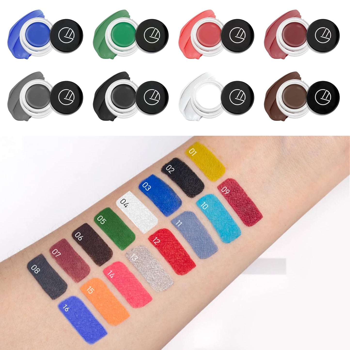 Eyeliner Gel Set,Long Lasting Waterproof With 5.51 IN Long Eyeliner Brush,High-Intensity Pigments Smudge-Proof Eye Liner Makeup Creamy Gel 5G-Brown