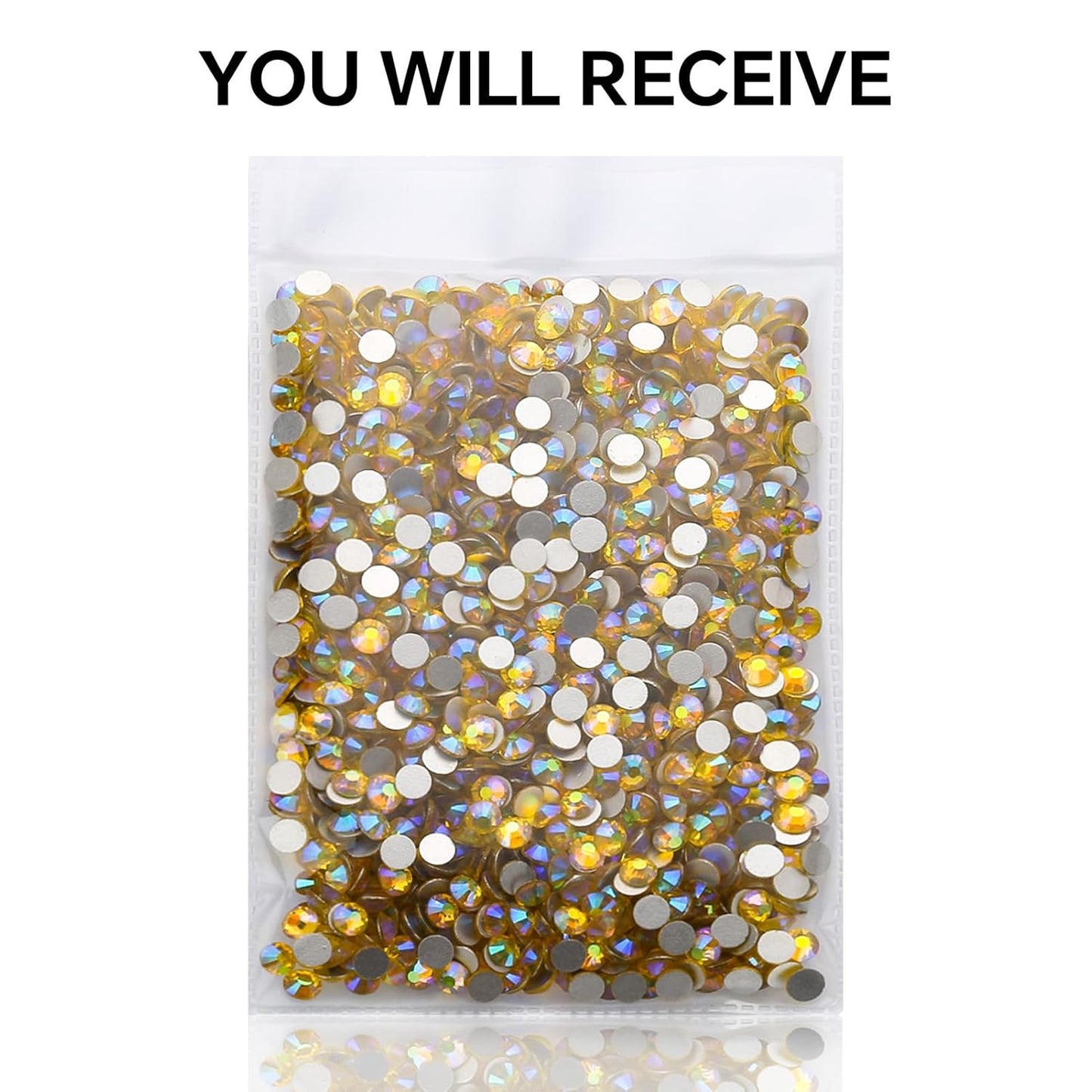 1440Pcs Lemon Ab Crystal Rhinestones,Glass Flatback Rhinestones Gemstones for Nail Face Makeup Art Crafts Clothes Decoration-(SS20,4.8mm,Lemon Ab)