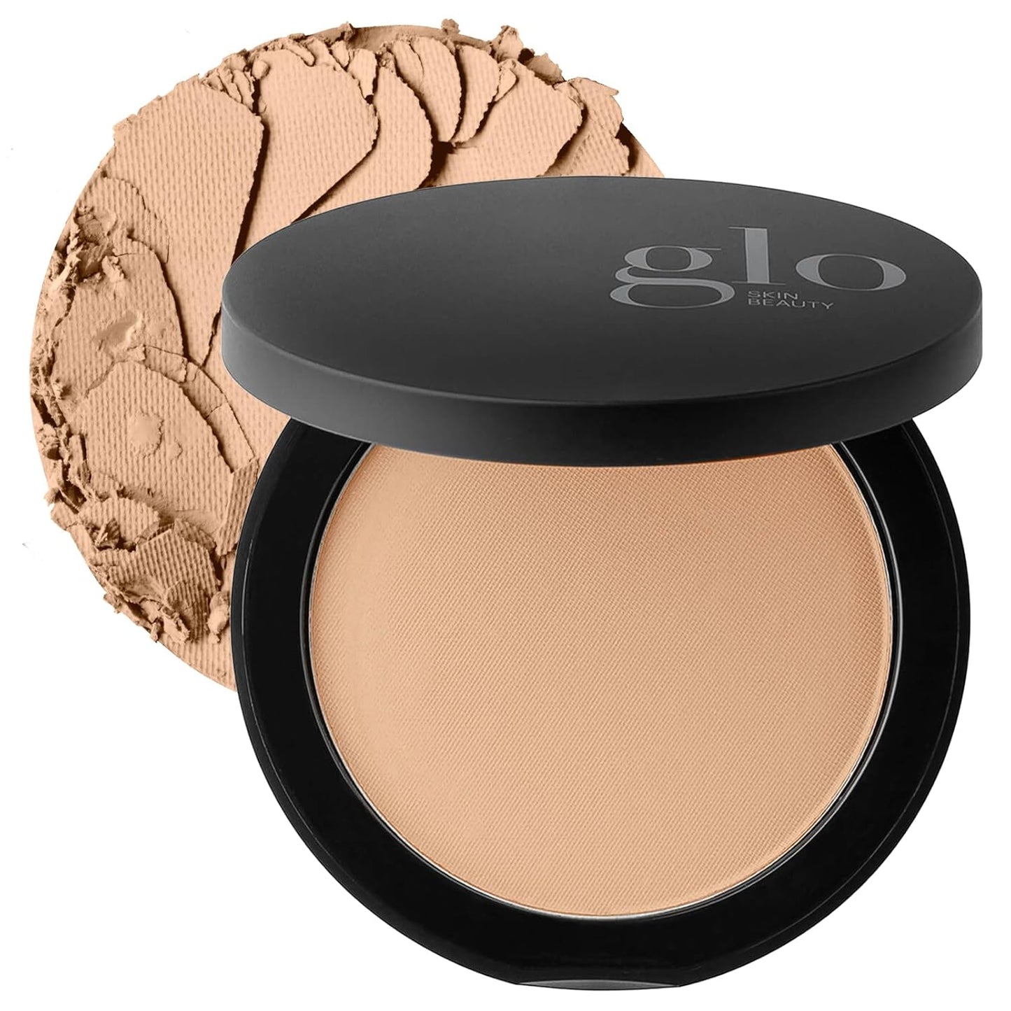 Glo Skin Beauty Pressed Base Powder Foundation Makeup (Honey Light) - Flawless Coverage for a Radiant Natural, Second-Skin Finish