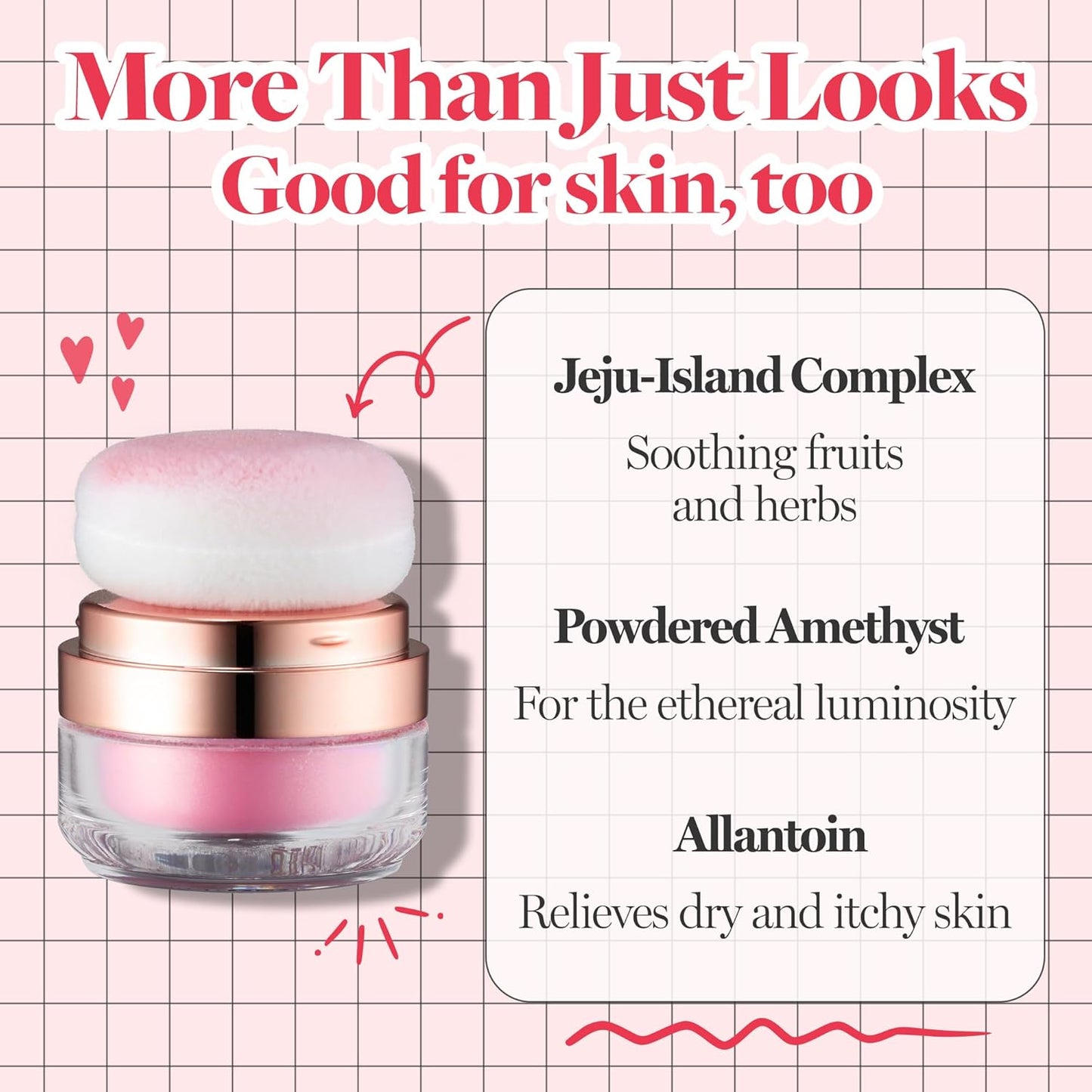 Hope Girl 3D Powder Blusher 0.17oz | Skin-Loving Korean Mini Blush for Cheeks and Eye Makeup w/Allantoin | K Beauty Cool Toned Vibrant Sunkissed Fine Powder Makeup Blush Cosmetics (#01 Sexy Rose)