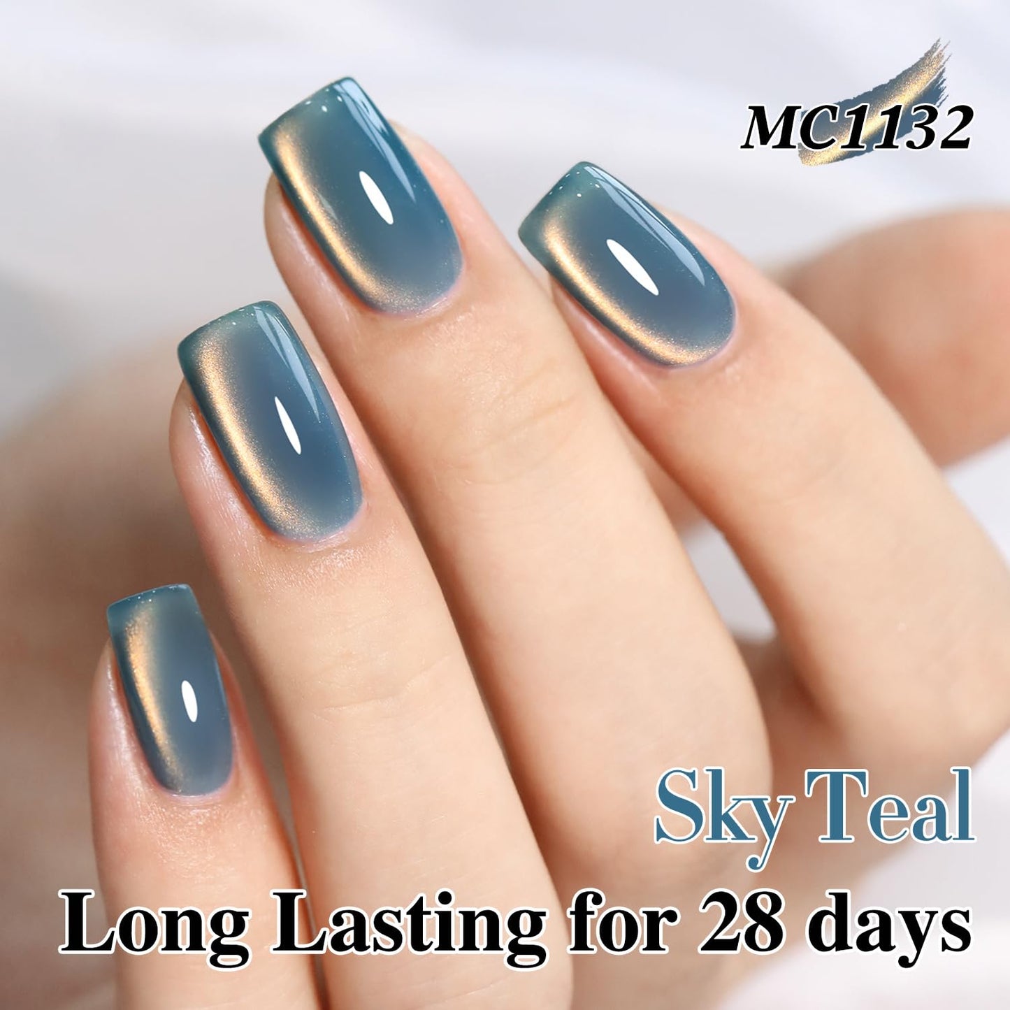 Double Rhythm 6 Colors Cat Eye Gel Polish Set Shimmer Glitter with Magnet Holographic Reflective Magnetic UV Nail Art Kit (6-Kit 43)