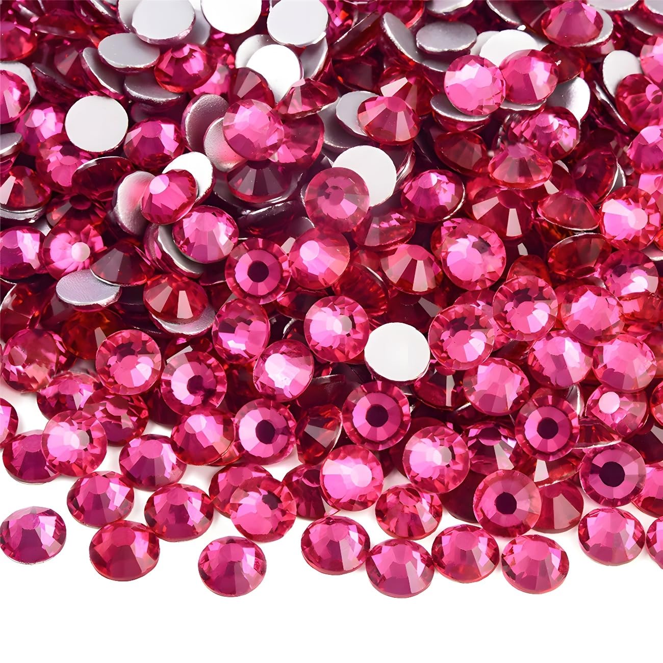 Flatback Rhinestones Round Gems for Nails Art and Crafts 4000Pcs SS6 2mm Glitter Crystals Stone DIY Bags Clothes Shoes (Dark Rose Red)