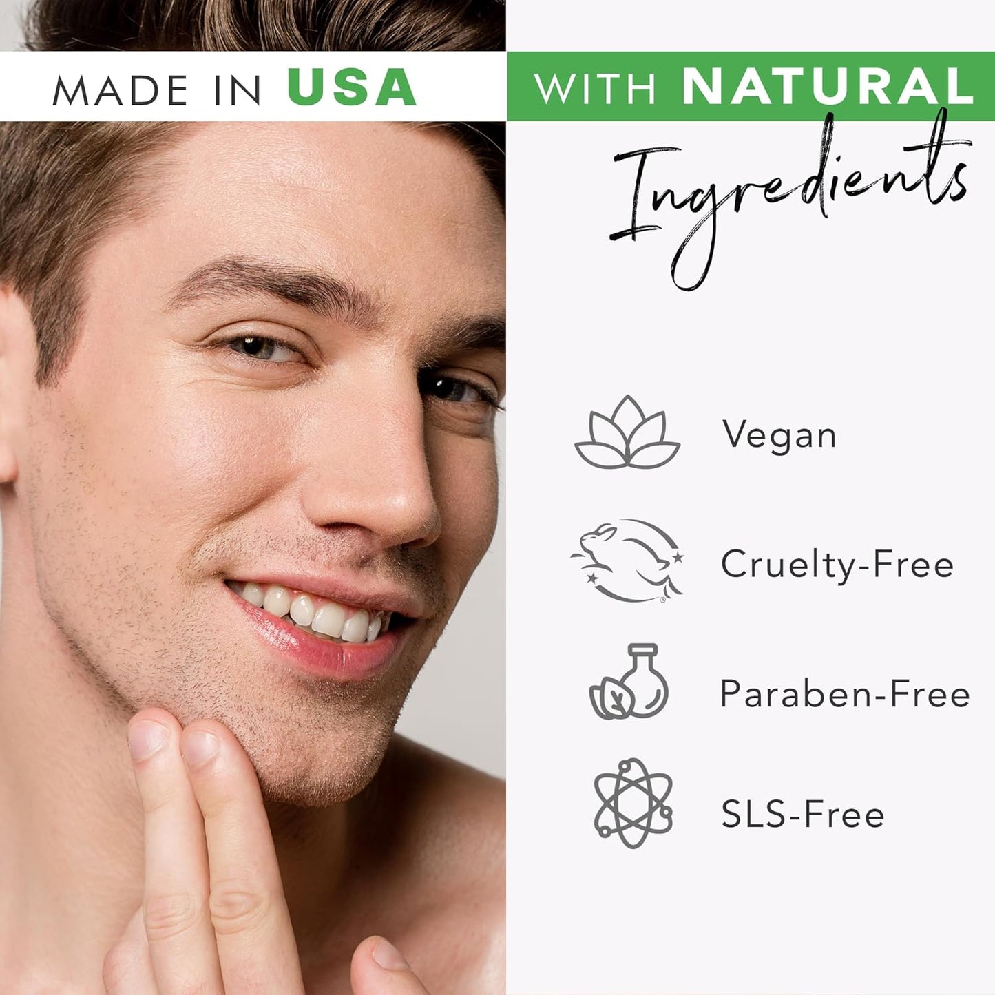 Facial Scrub Exfoliator - USA Made with Natural & Organic Ingredients, Gentle Exfoliating Face Wash for Sensitive & Acne Prone Skin, Microdermabrasion Scrub, Removes Dead Skin Cells (2 Fl Oz)