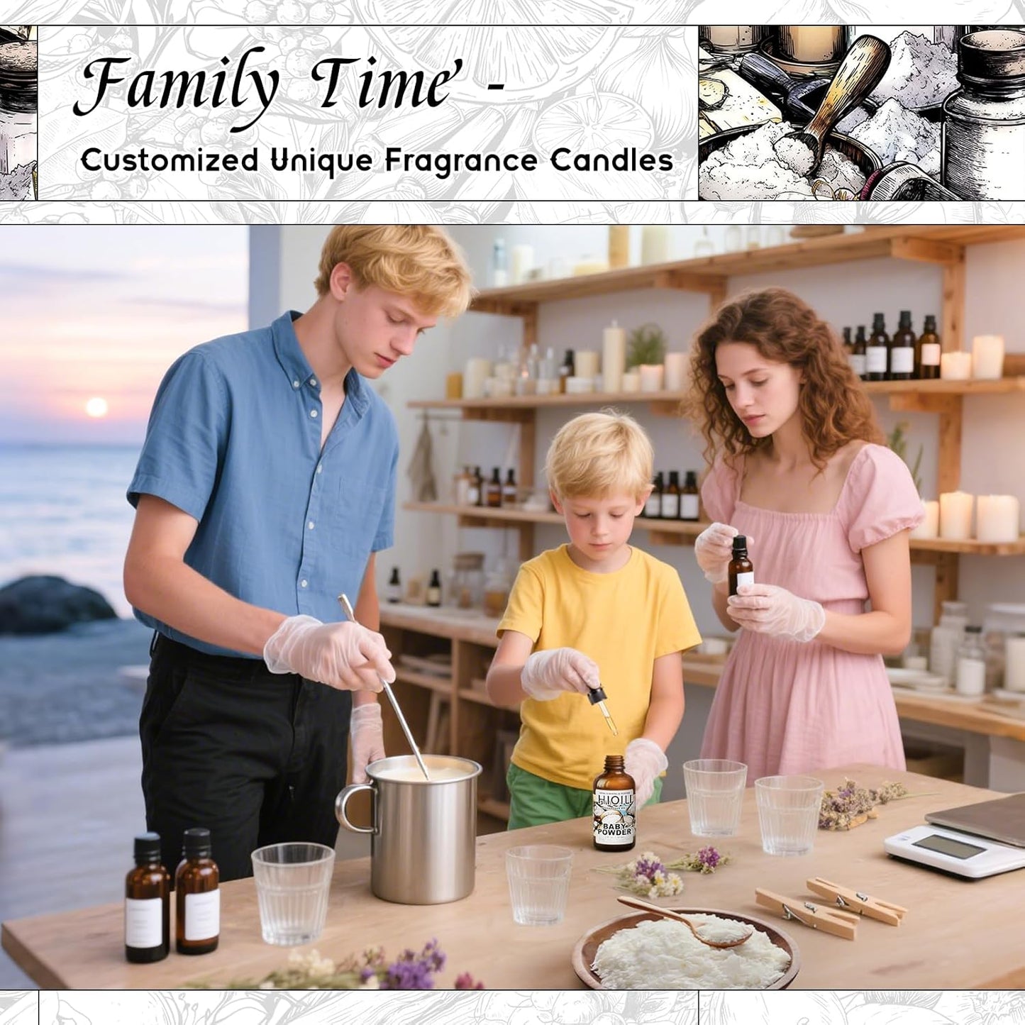 HIQILI Baby Powder Fragrance Oil - for Body Oils, Laundry Detergent, Candle, Perfumes & Soap Making, and Home Diffusers Use - 1 Fl Oz