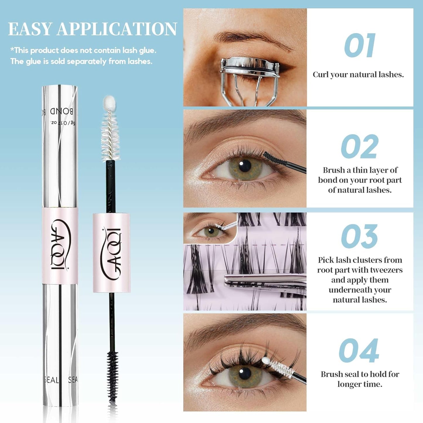 GAQQI Lash Clusters Natural Eyelash Clusters Invisible Band, 10-14mm Individual Lashes 120PCS, Cluster Eyelash Extensions C Curl, Wispy Cluster Lashes Ultra-thin & Soft Clear Band (MUSE)