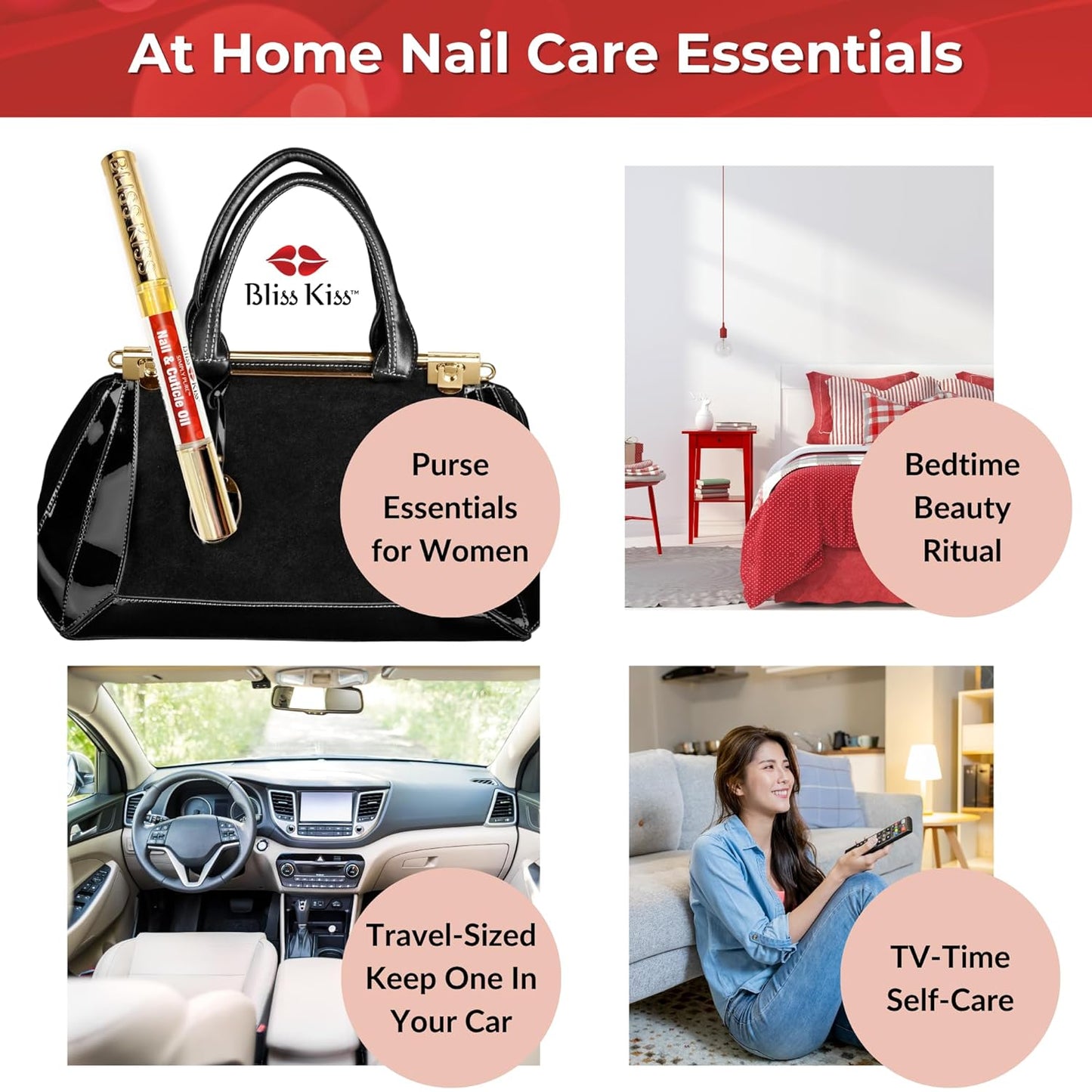 Bliss Kiss | 1 Fragrance Free | Nail Oil Cuticle Pen w/Vitamin E & Jojoba⏤Nail Strengthener Nail Growth Serum for Brittle Peeling Breaking Thin Nails