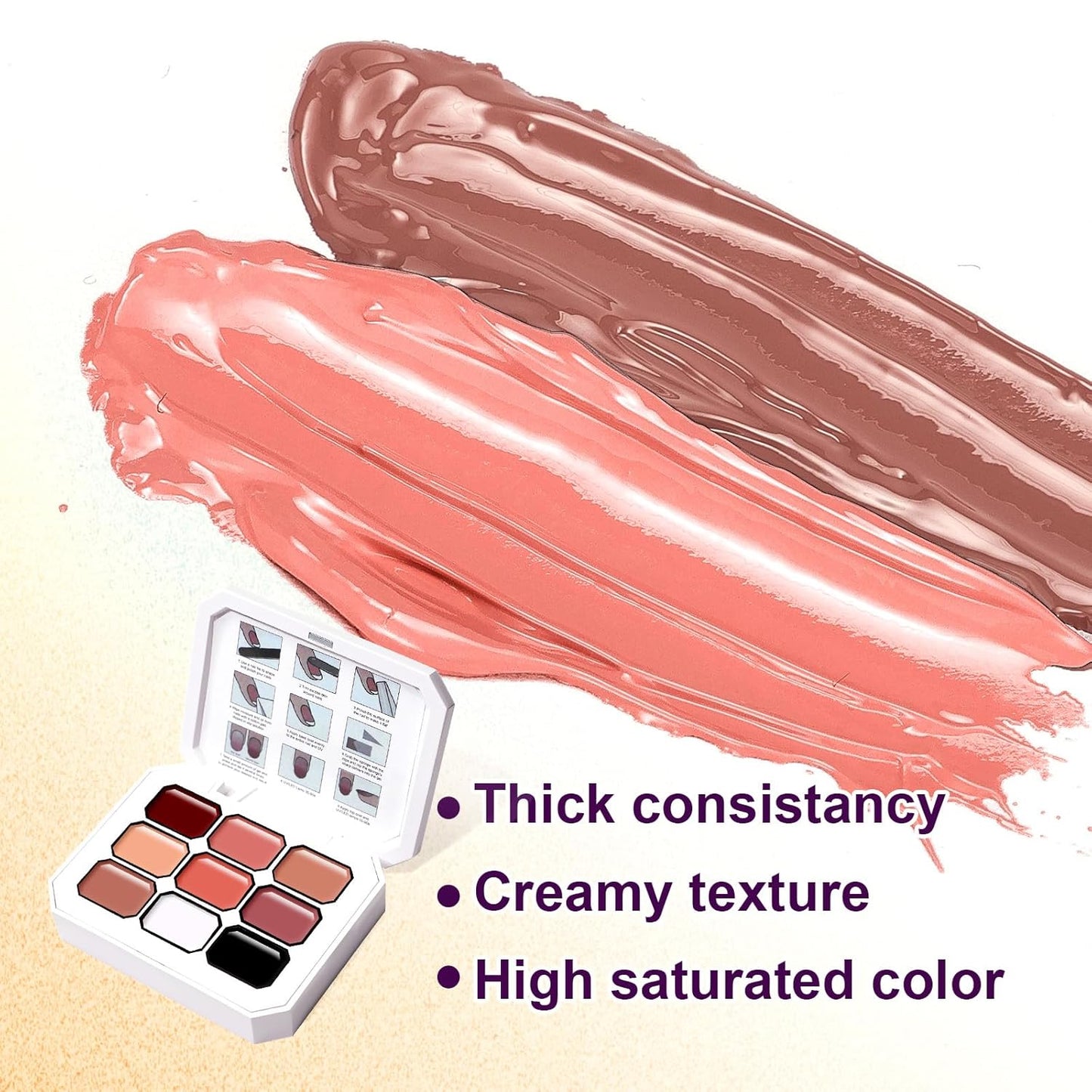 Gradient Painting Gel, 9 Colors Ombre Gel Nail Polish Nude Pink for Pigment Pat Aura Nails, French Manicure Long Lasting Home Salon DIY Nail Art Terracotta Blush（01）