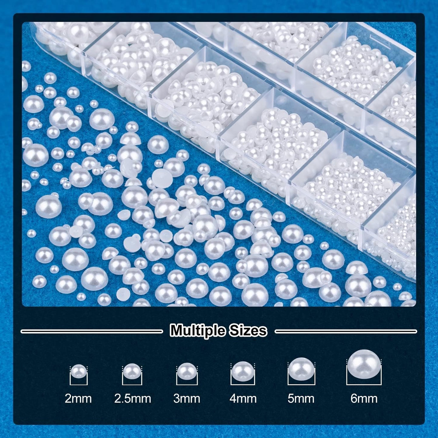 Nail Art Rhinestone Glue Gel&Flatback Gems Accessories Kit, 1 Tube of 15ml Rhinestone Gel Glue(UV/LED Needed)+1 Box of Flat-Back Half Round White Pearls with Pickup Pencil and Tweezer