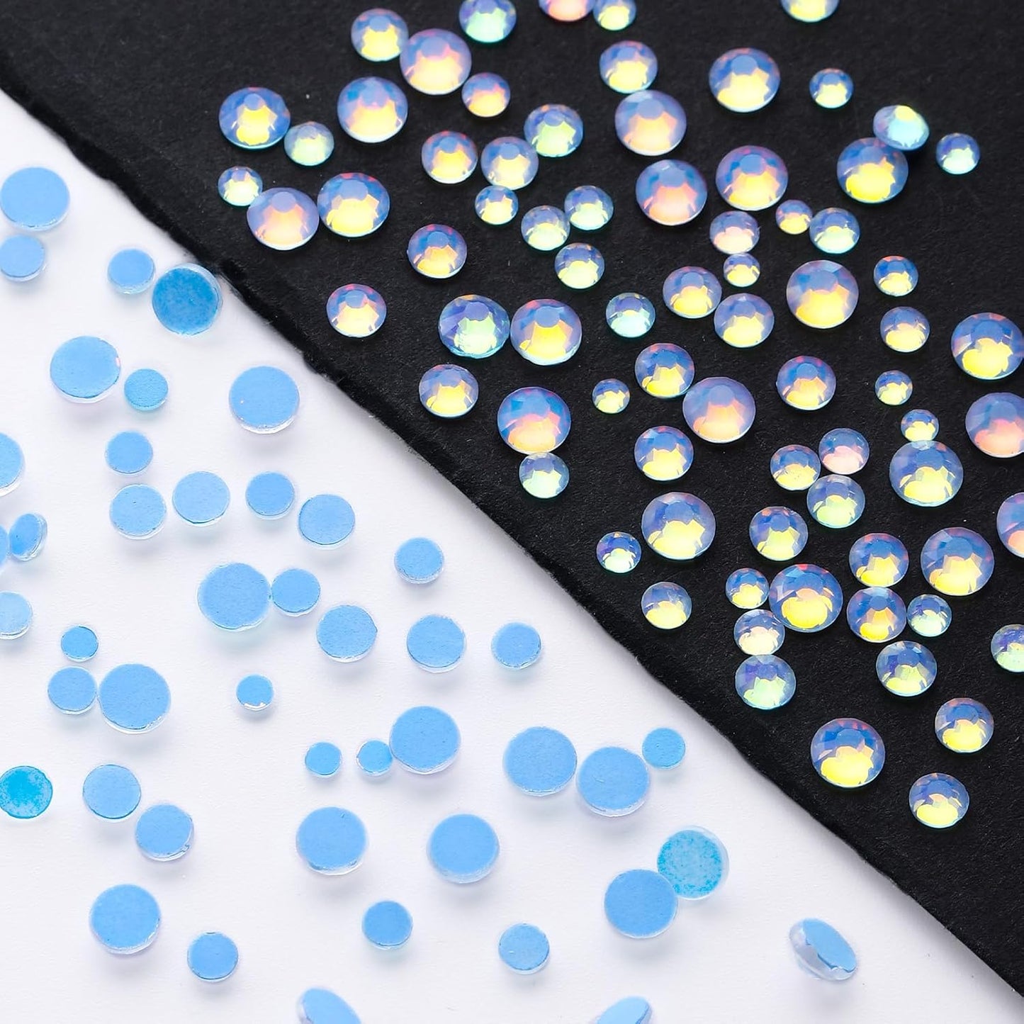 F Light Blue Flatback Rhinestones, Glass Rhinestones for Nail Art and Craft, Glue Fix, Loose Crystal Gemstones(F Light Blue, SS8, 1440pcs, 2.3-2.5mm)