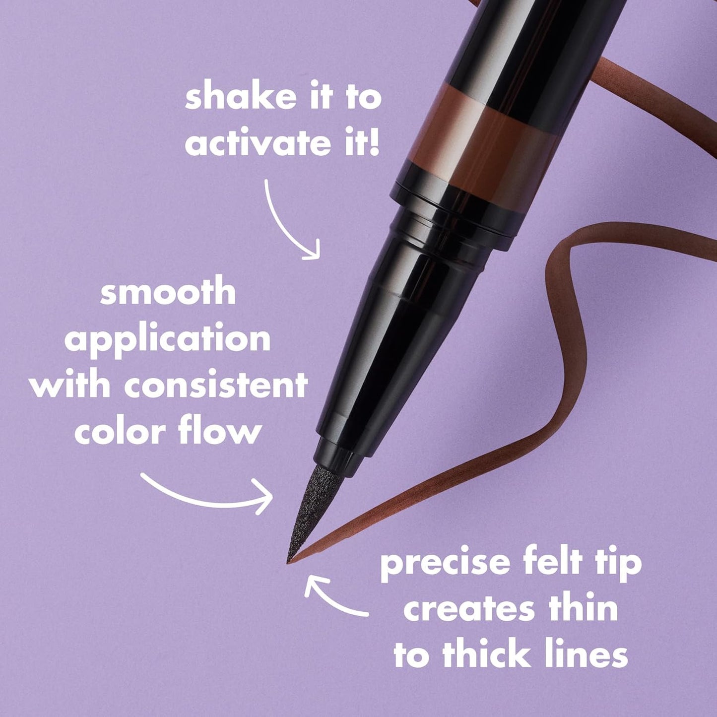 e.l.f. H2O Proof Eyeliner Pen, Felt Tip, Waterproof, Long-Lasting, High-Pigmented Liner For Bold Looks, Vegan & Cruelty-Free, Deep Brown