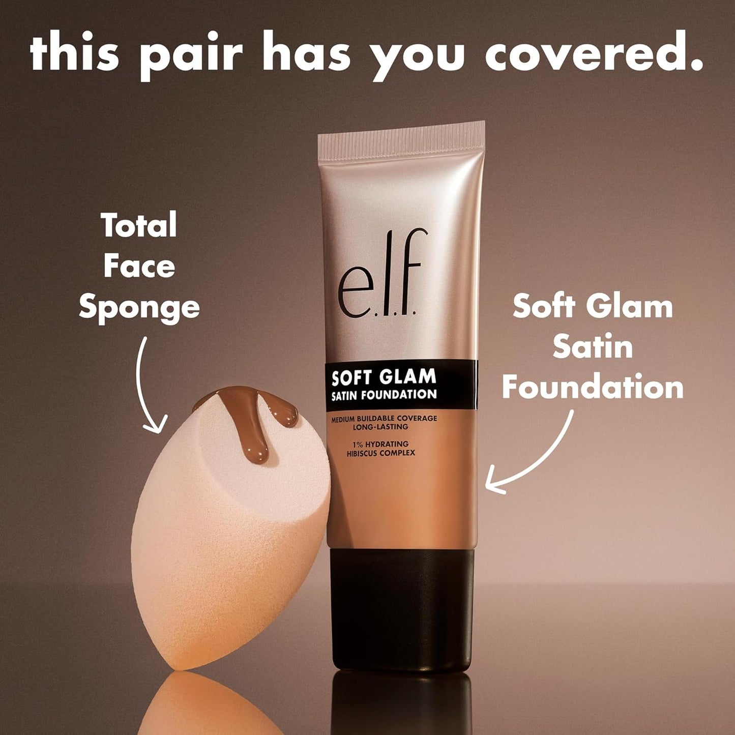 e.l.f. Soft Glam Foundation, Medium Coverage, Long-Lasting & Buildable Foundation For A Smooth, Satin Finish, Vegan & Cruelty-Free, 63 Rich Warm