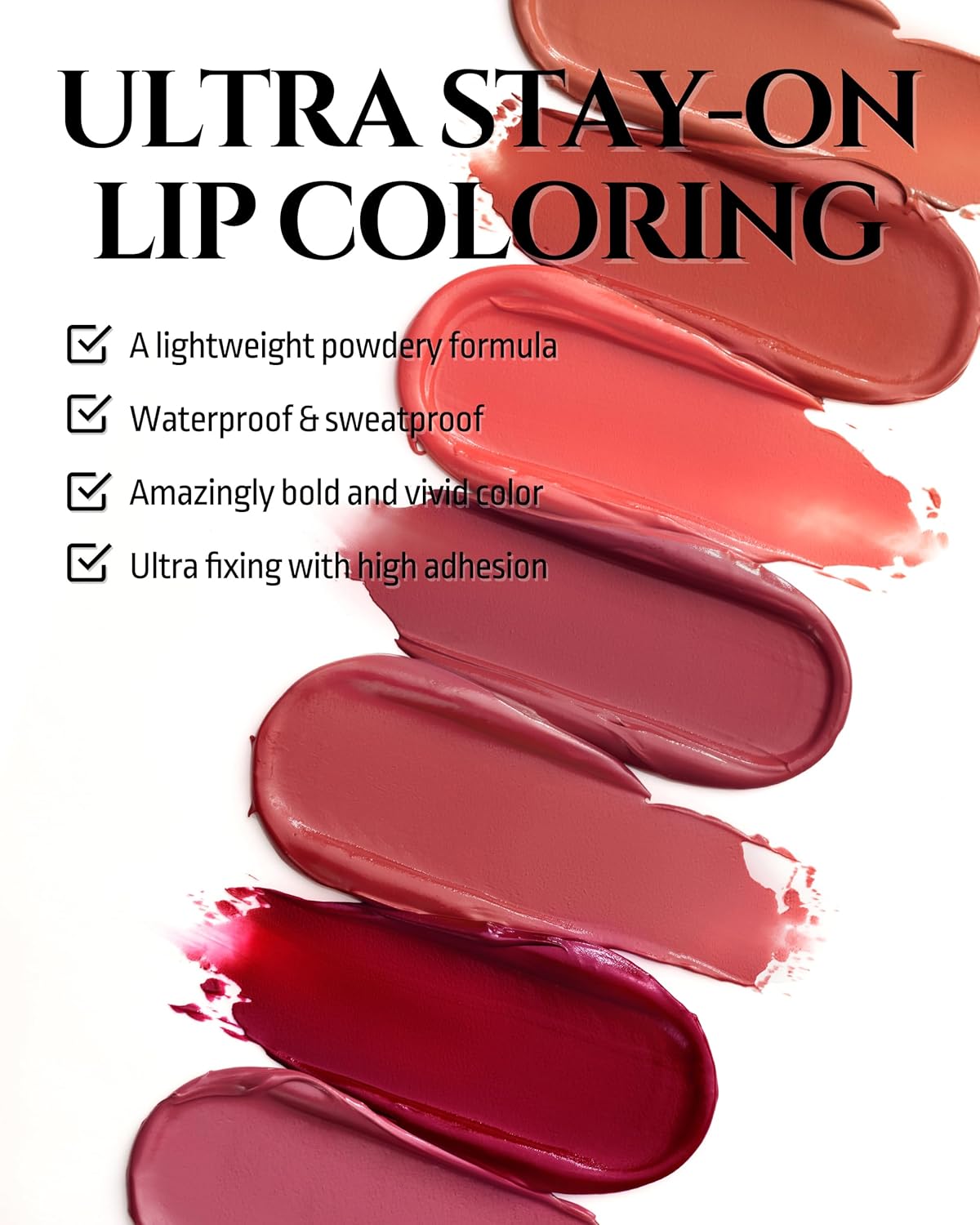 HEVVYMAKEUP Ultra Stay-On Lip Coloring Tint - Vibrant Matte Finish Lip Tint - Long Lasting Airy Weightless Lips with Perfect Fixing - Korean Lip Makeup, Boss Lady, 0.11oz.