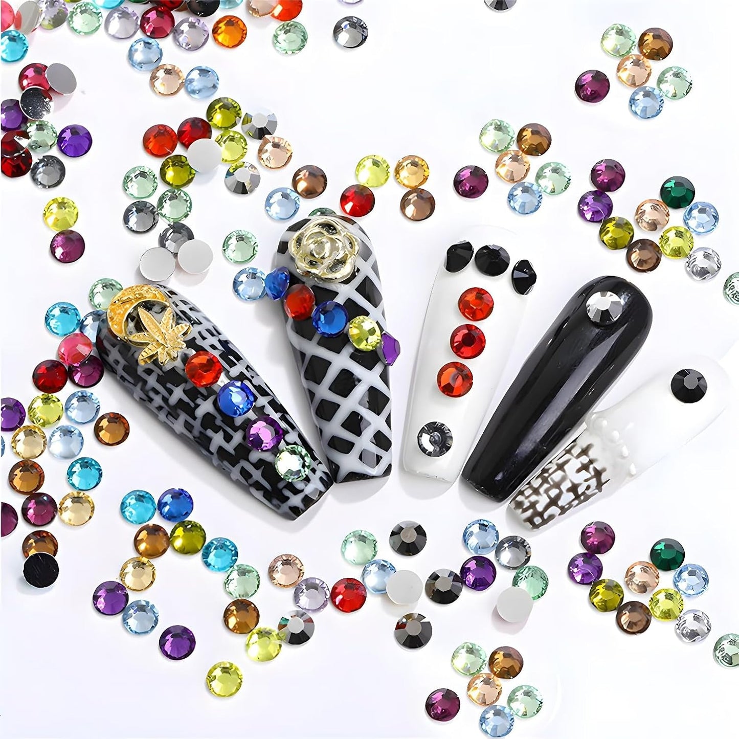 Flatback Rhinestones Round Gems for Nails Art and Crafts 1250Pcs SS20 5mm Glitter Crystals Stone DIY Bags Clothes Shoes (Purple)