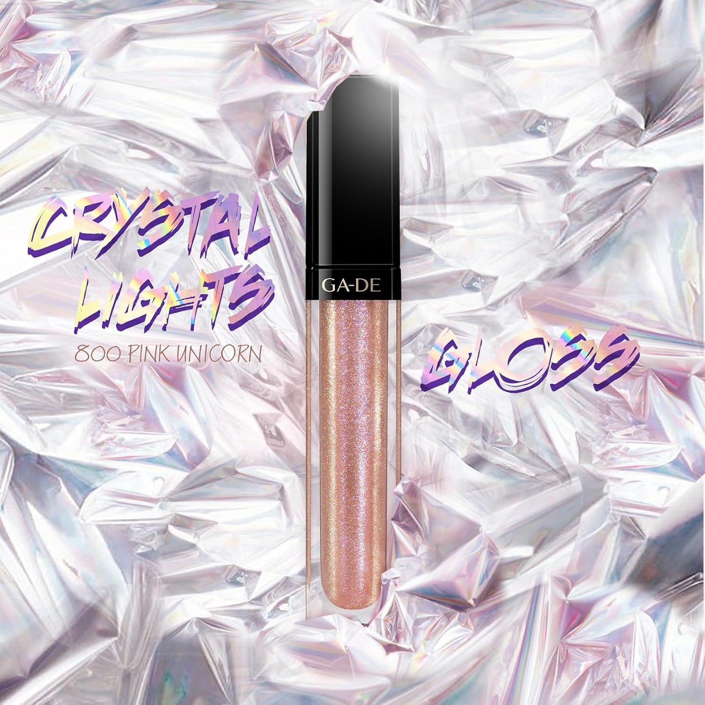GA-DE Crystal Lights Lip Gloss, 800 - Enriched with Light-Reflecting Crystal Pearls - Smooth Silky, Rich Color - Moisturizes and Adds Shine - 0.2 oz