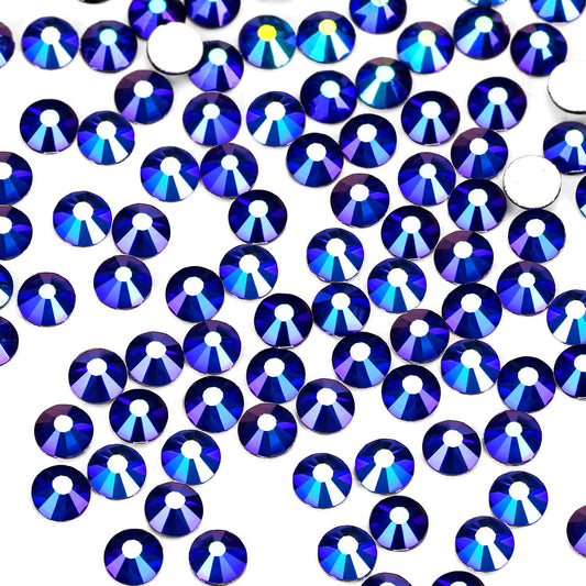 1440Pcs Jet Ab Crystal Rhinestones,Glass Flatback Rhinestones Gemstones Mini for Nail Face Makeup Art Crafts Clothes Decoration -(SS6,2.0mm,Jet Ab)