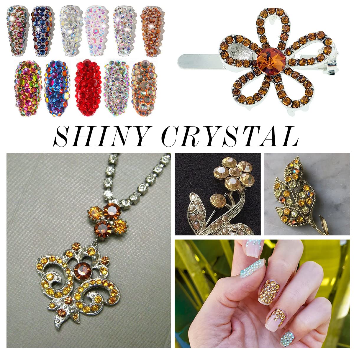 1440Pcs Topaz Crystal Rhinestones,Glass Flatback Rhinestones Gemstones Small for Nail Face Makeup Art Crafts Clothes Decoration -(SS4,1.6mm,Topaz)