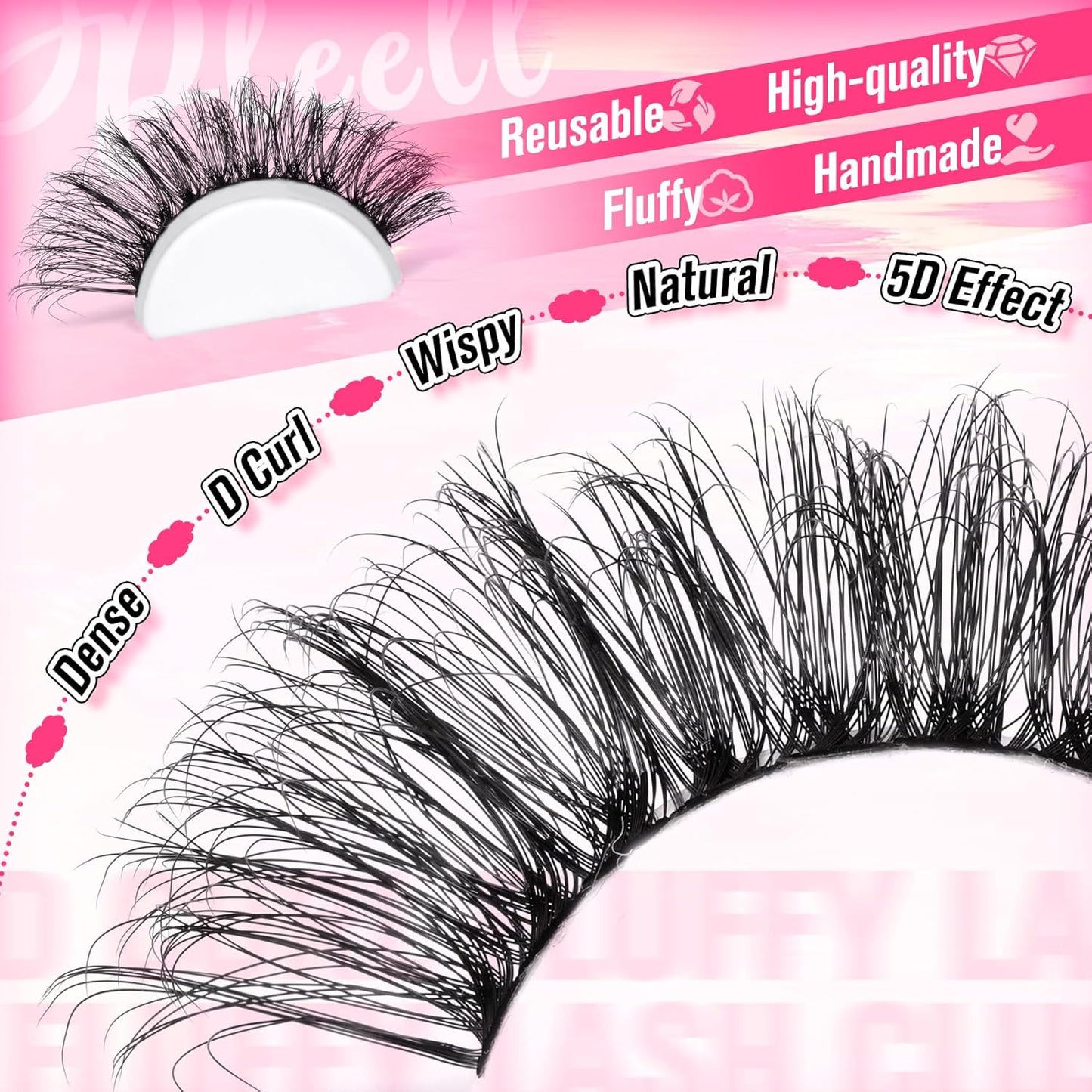 Fluffy Lash Clusters Wispy Eyelash Extension 10-18MM 180Pcs Individual Lashes Clusters Natural Eyelashes Extensions DIY at Home by Pleell