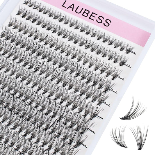 Eyelash Clusters LAUBESS Lash Clusters Individual Lashes Cluster Eyelash Extensions DIY at Home Waterproof Cluster Lashes (20D-0.07C-9-16)