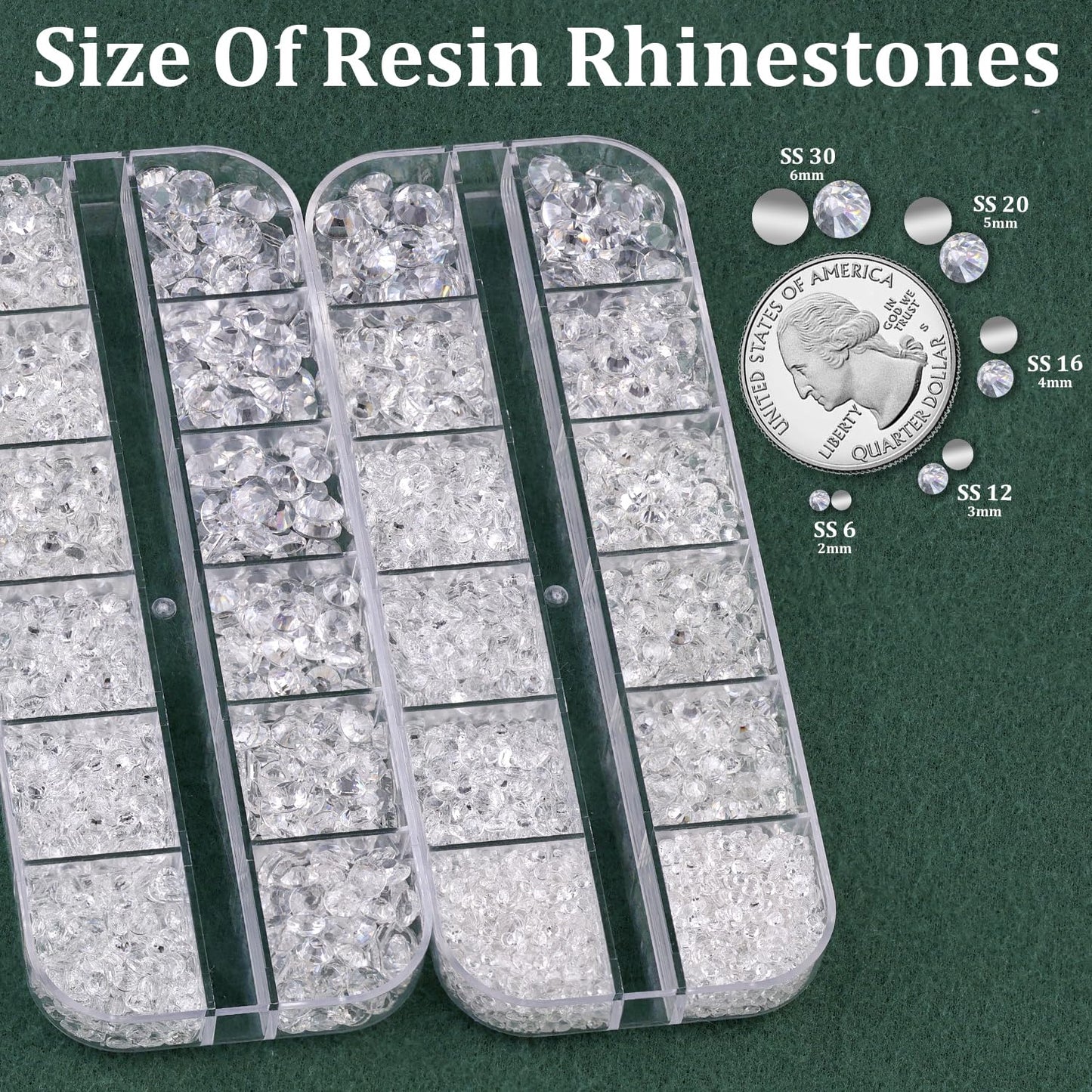 Resin Rhinestones for Crafting with B7000 Jewelry Glue, 2 Boxes Transparent Flatback Crystals with 3Pcs 10ml Glue for Bedazzling Crafts DIY Nail Art Makeup, Gems for Clothing Shoes