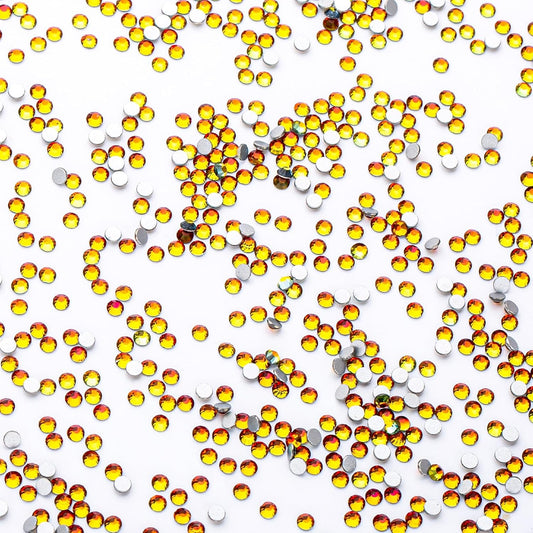 1440Pcs Blaze Crystal Rhinestones,Glass Flatback Rhinestones Small Gemstones for Nail Face Makeup Art Crafts Clothes Decoration-(SS8,2.4mm,Blaze)