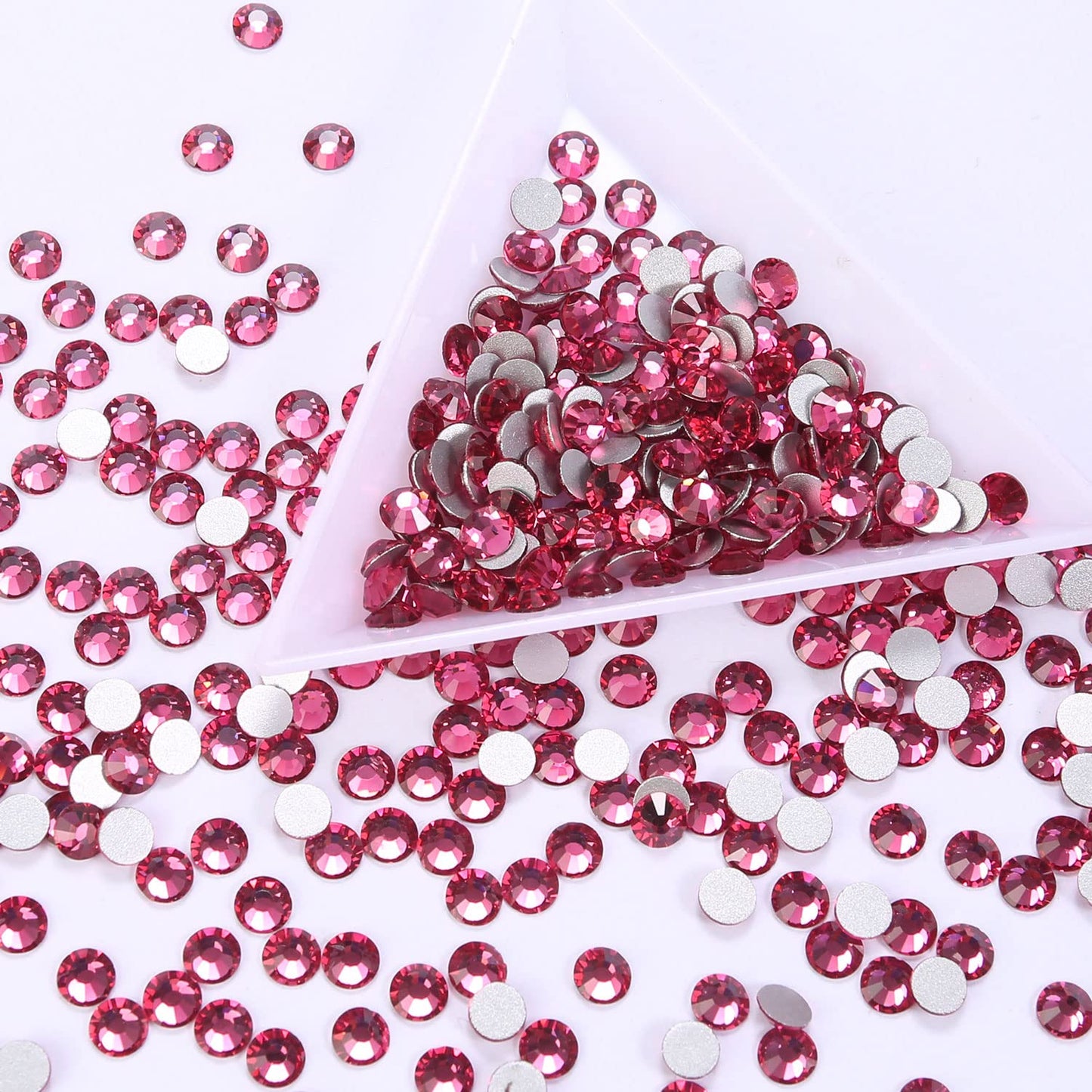 1440Pcs Rose Crystal Rhinestones,Glass Flatback Rhinestones Gemstones Small for Nail Face Makeup Art Crafts Clothes Decoration -(SS8,2.4mm,Rose)