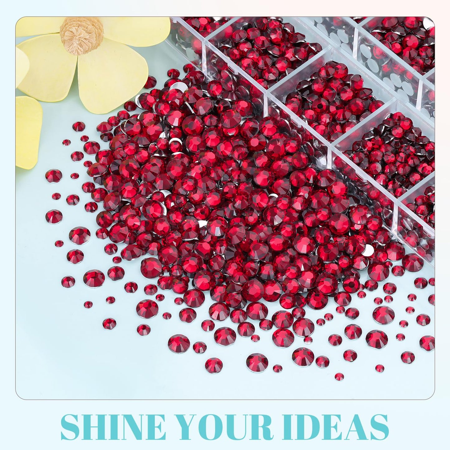 6100Pcs Resin Rhinestones for Crafting with 2Pcs 10ml B7000 Jewelry Glue, 1 Box Flatback Crystals Diamond (Dark Red) for Bedazzling Crafts DIY Nail Art，Non Hotfix Gems for Clothing Shoes Tumblers