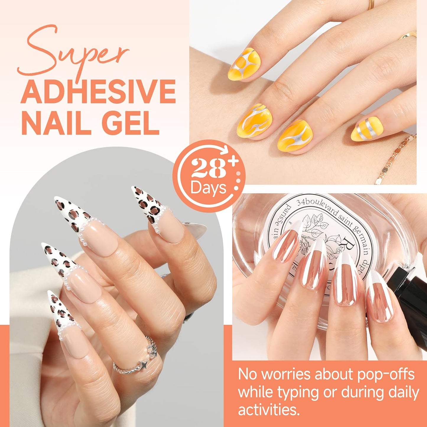 UNA GELLA Soft Gel Nail Tips Glue | 2pcs | Solid State Soak Off Super Strong Glue for Acrylic Nails Curing Needed For Nail Extensions Press On Nails 15ml*2 for Gel Jelly Tips