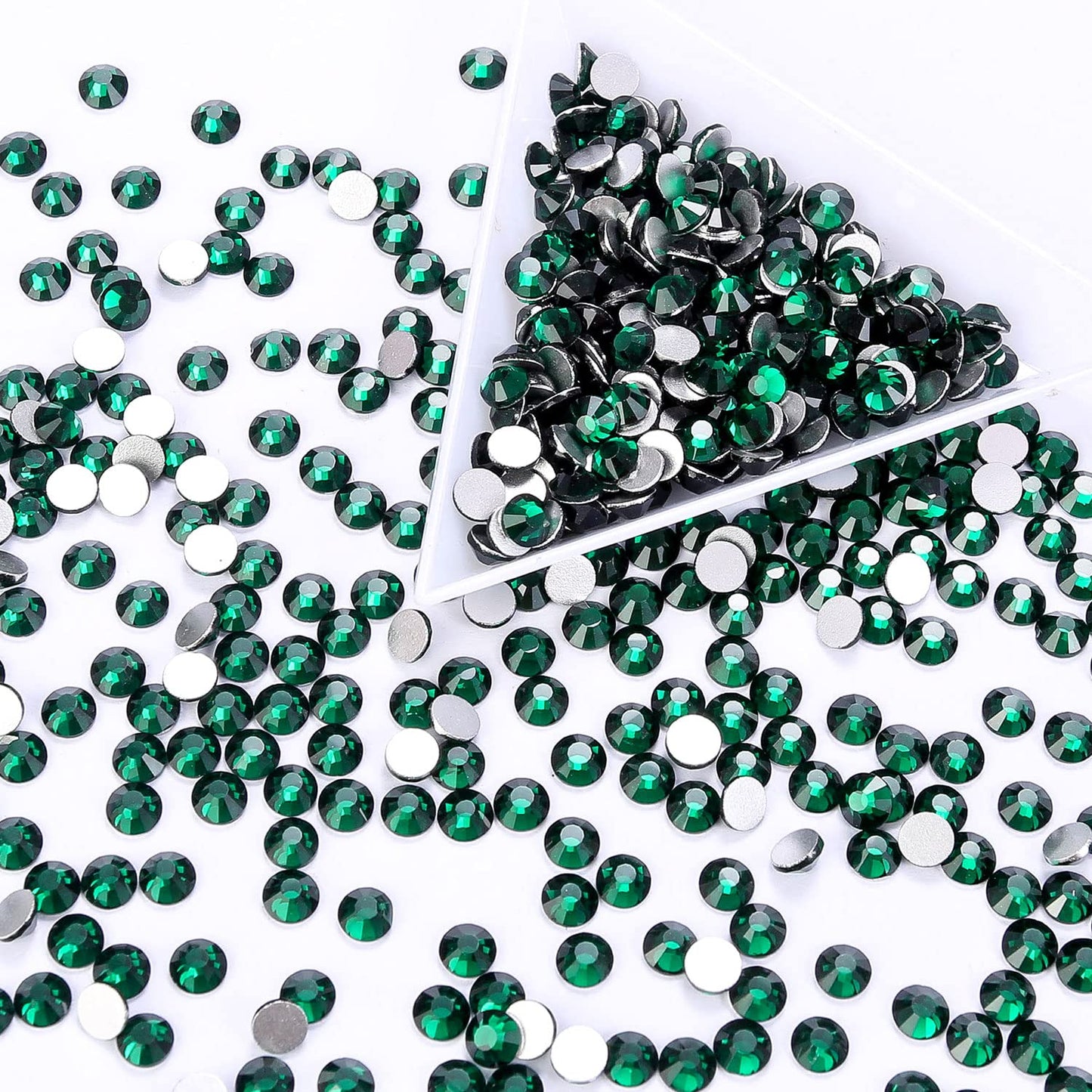 1440Pcs Dark Green Crystal Rhinestones,Glass Flatback Rhinestones Gemstones for Nail Face Makeup Art Crafts Clothes Decoration -(SS20,4.8mm,Dark Green)