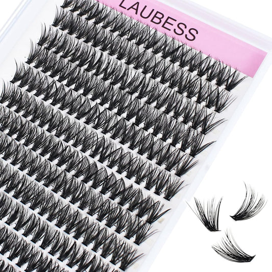 Eyelash Clusters LAUBESS Lash Clusters Individual Lashes Cluster Eyelash Extensions DIY at Home Waterproof Cluster Lashes (40D-D-11)