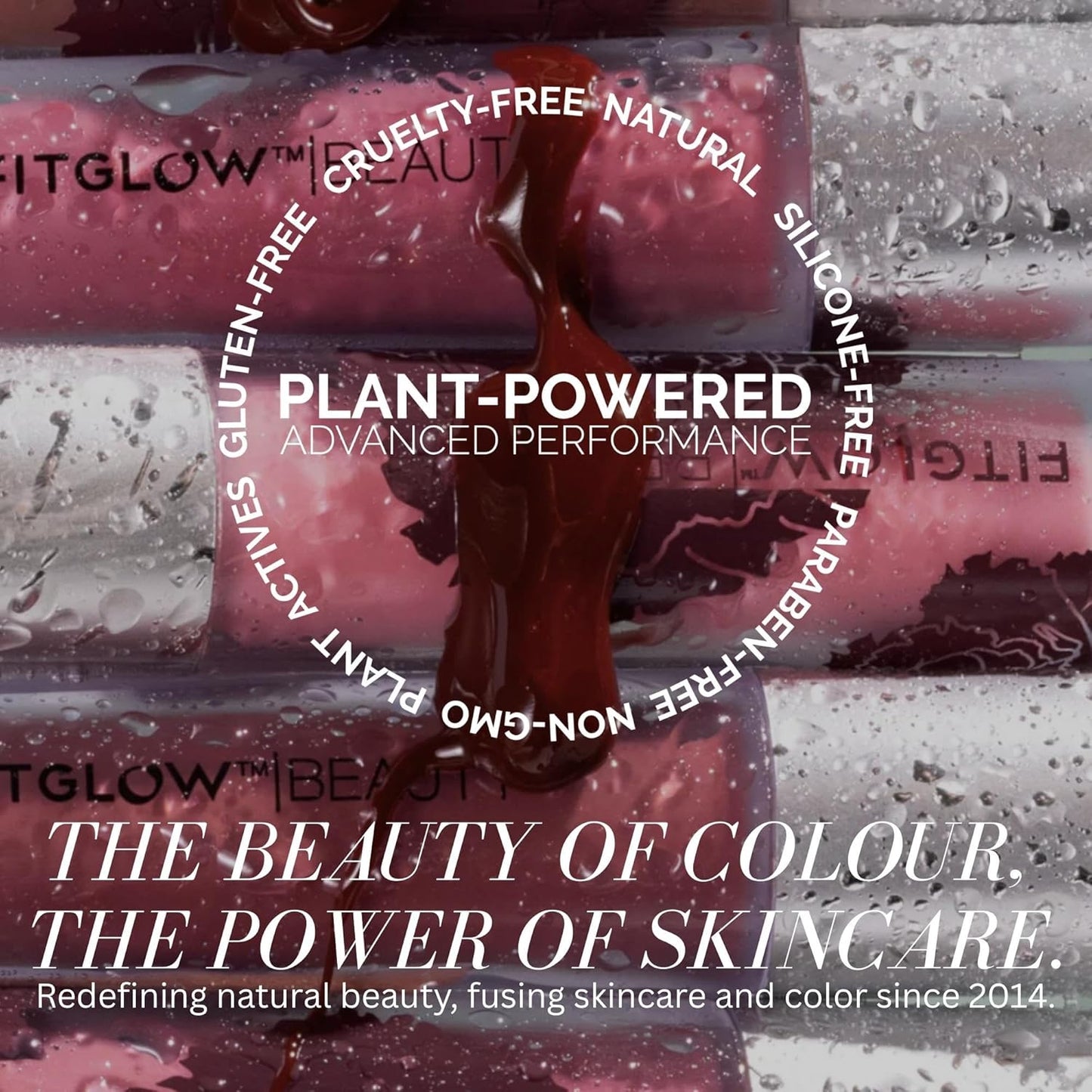 FITGLOW Beauty Lip Colour Serum | Hydrating Lip Gloss | Plumping Anti-Aging Lip Treatment | Natural Shine with Pomegranate Sterols & Collagen | Buildable Color for Dry Chapped Lips | Kind - 10g