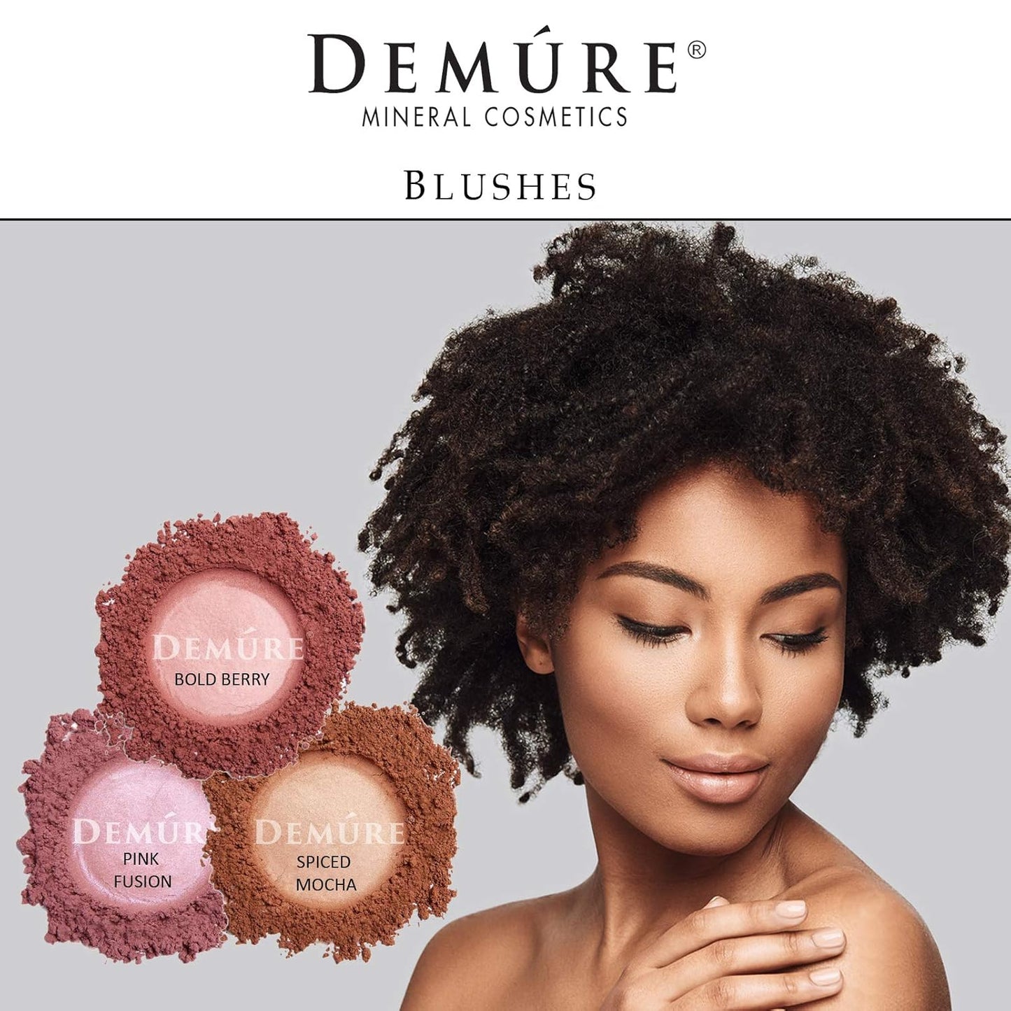 Demure Mineral Blush Makeup Powder | Bold Berry | Loose, Natural, Professional, Cruelty Free